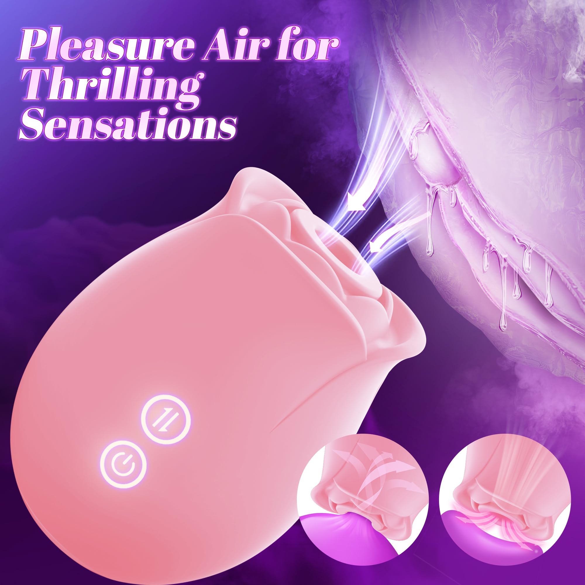Rose Sex Toy Vibrator Adult Sex Toys Women Sucking Vibrater Adult Toys Nipple Toys G Spot Clitoral Vibrator Rose Sexual Stimulation Device Anal Dildo with 5 Sucking Modes Female Couples: Soft Pink