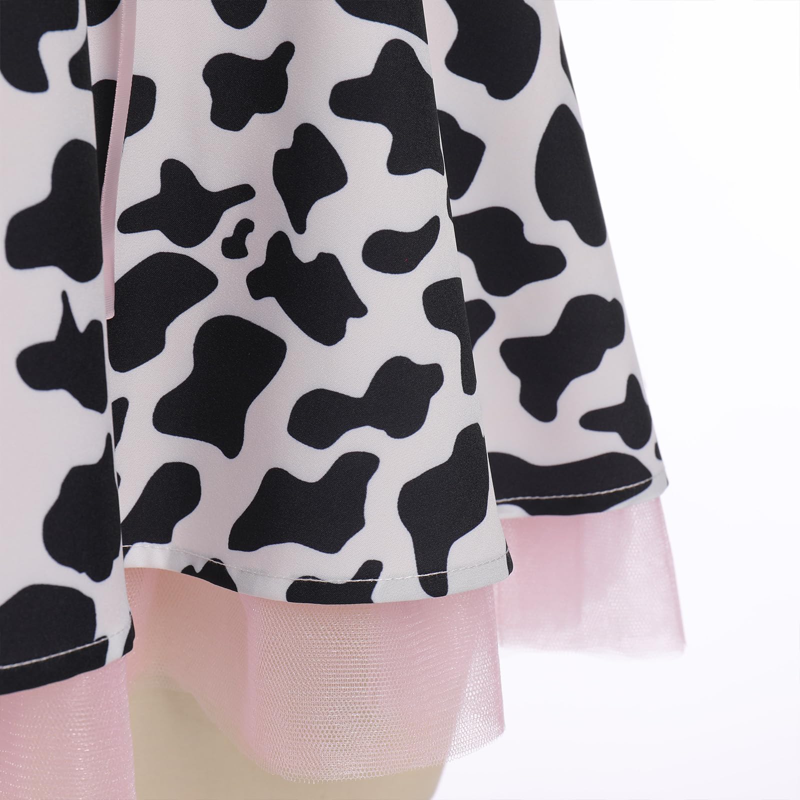Women Cow Halloween Costume Cow Print Dress + Headband + Bowtie Anime Animals Cosplay Outfit 3 Piece Set thumbnail 5