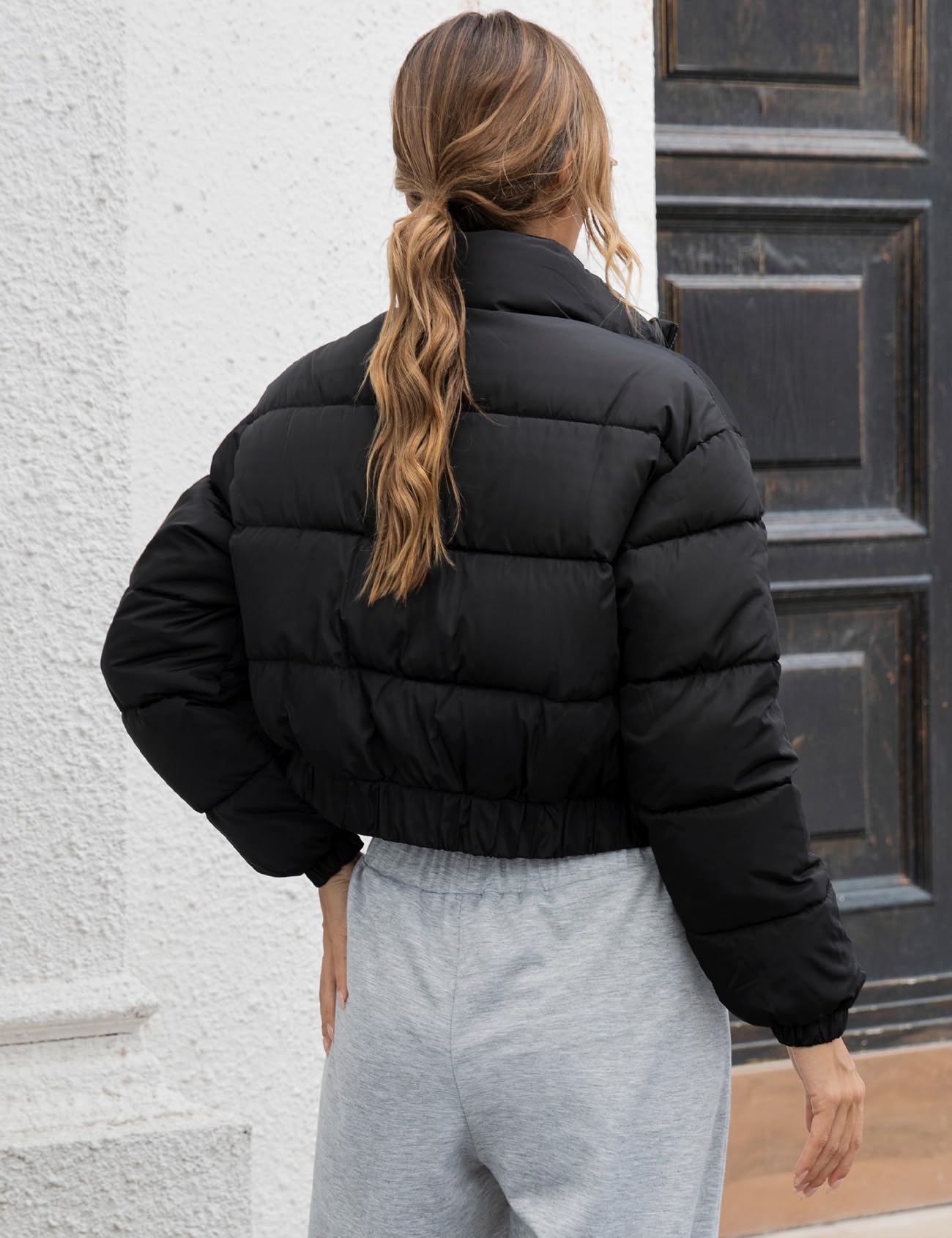 Gihuo Women' s Cropped Quilted Puffer Jacket Outerwear Coats: Gihuo Women' s Cropped Quilted Puffer Jacket Outerwear Coats