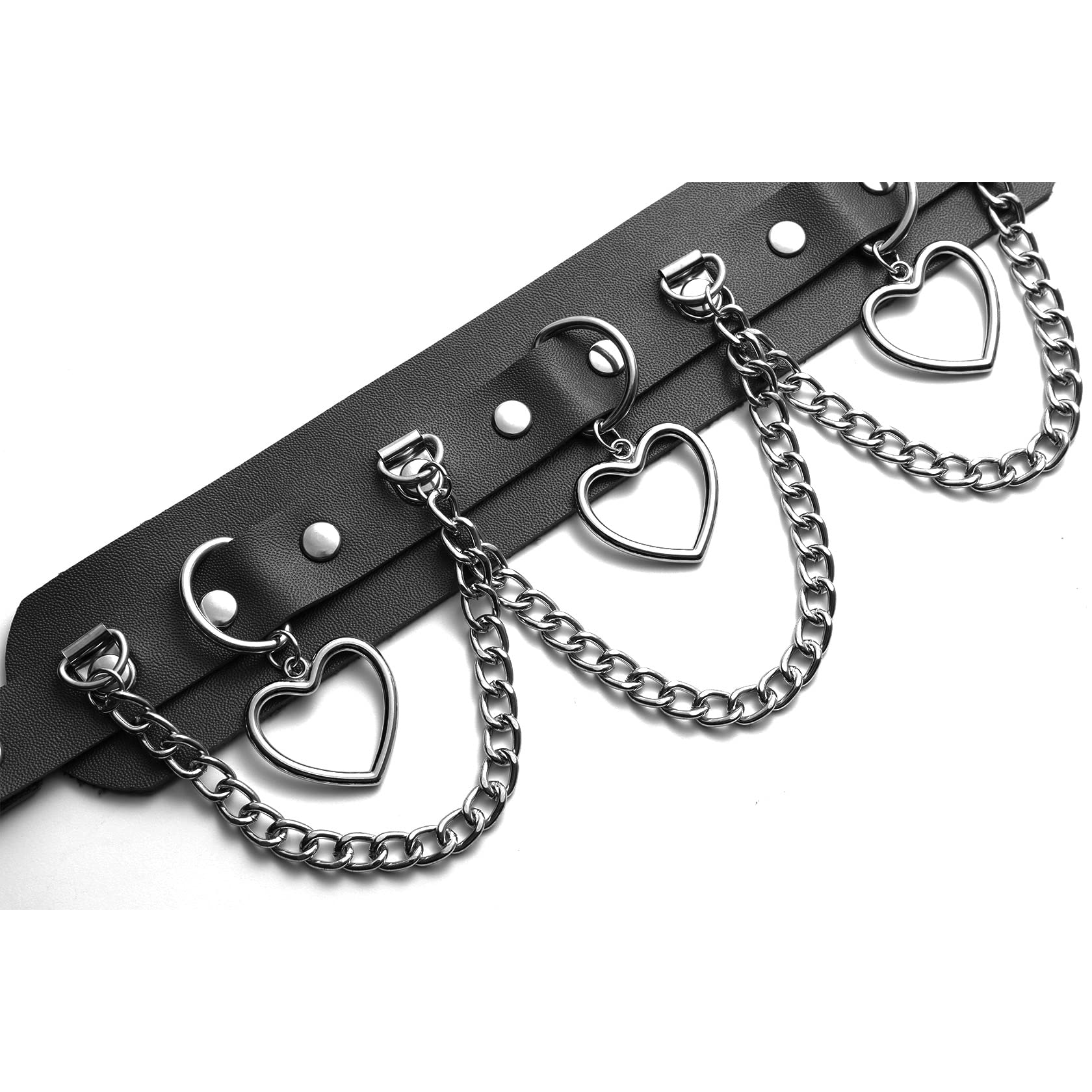 Manfnee Cool Punk Gothic Collar for Women and Men Black PU Leather Vingate Necklace Adjustable: H:1pcs