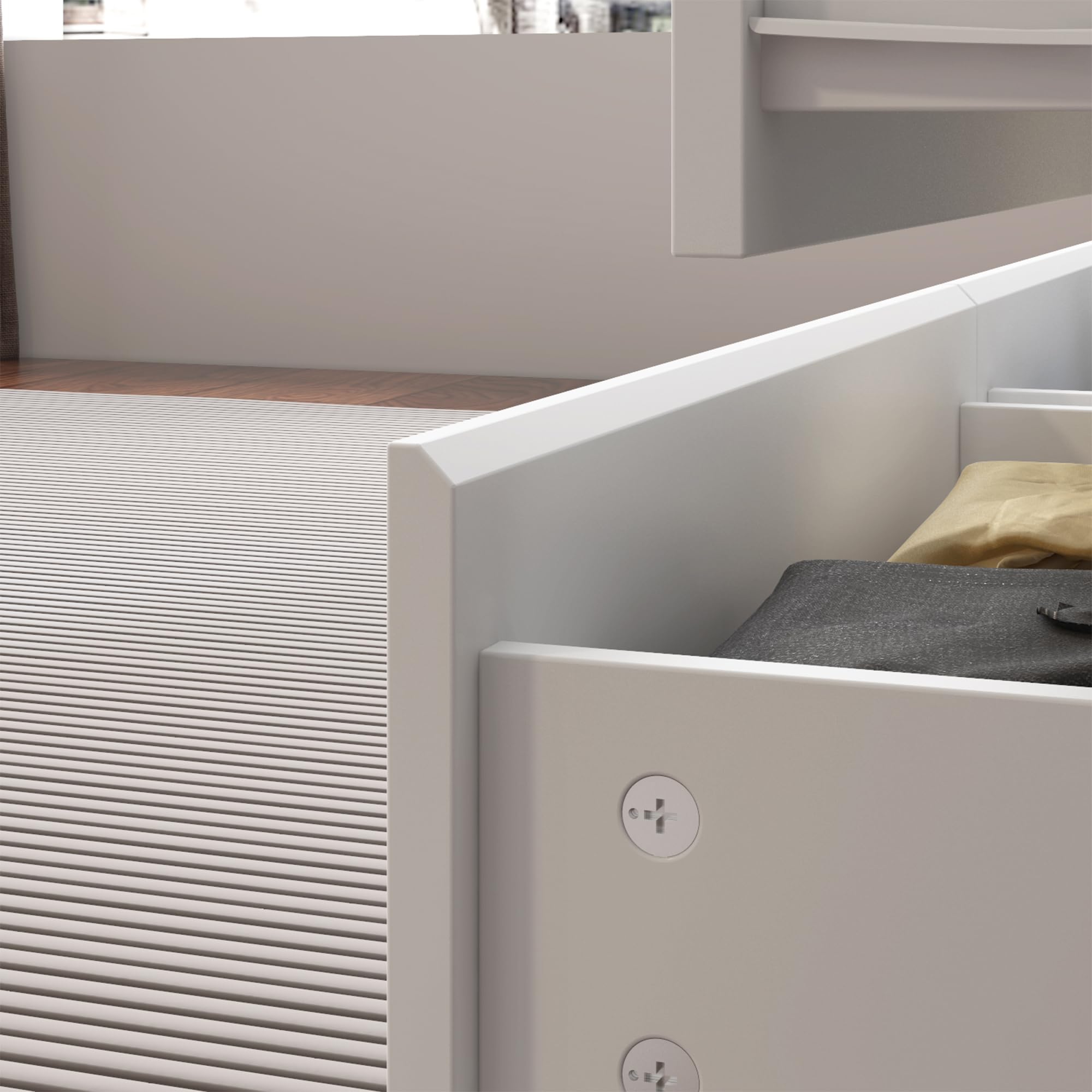Hitow 9 Drawer Dresser for Bedroom with Deep Drawers, Large Floor Wood Dressers & Chest of Drawers Handle Free, Modern White Long Dressers for Closet Living Room, Euro Slide (63"W x 15.7"D x 31.5"H)