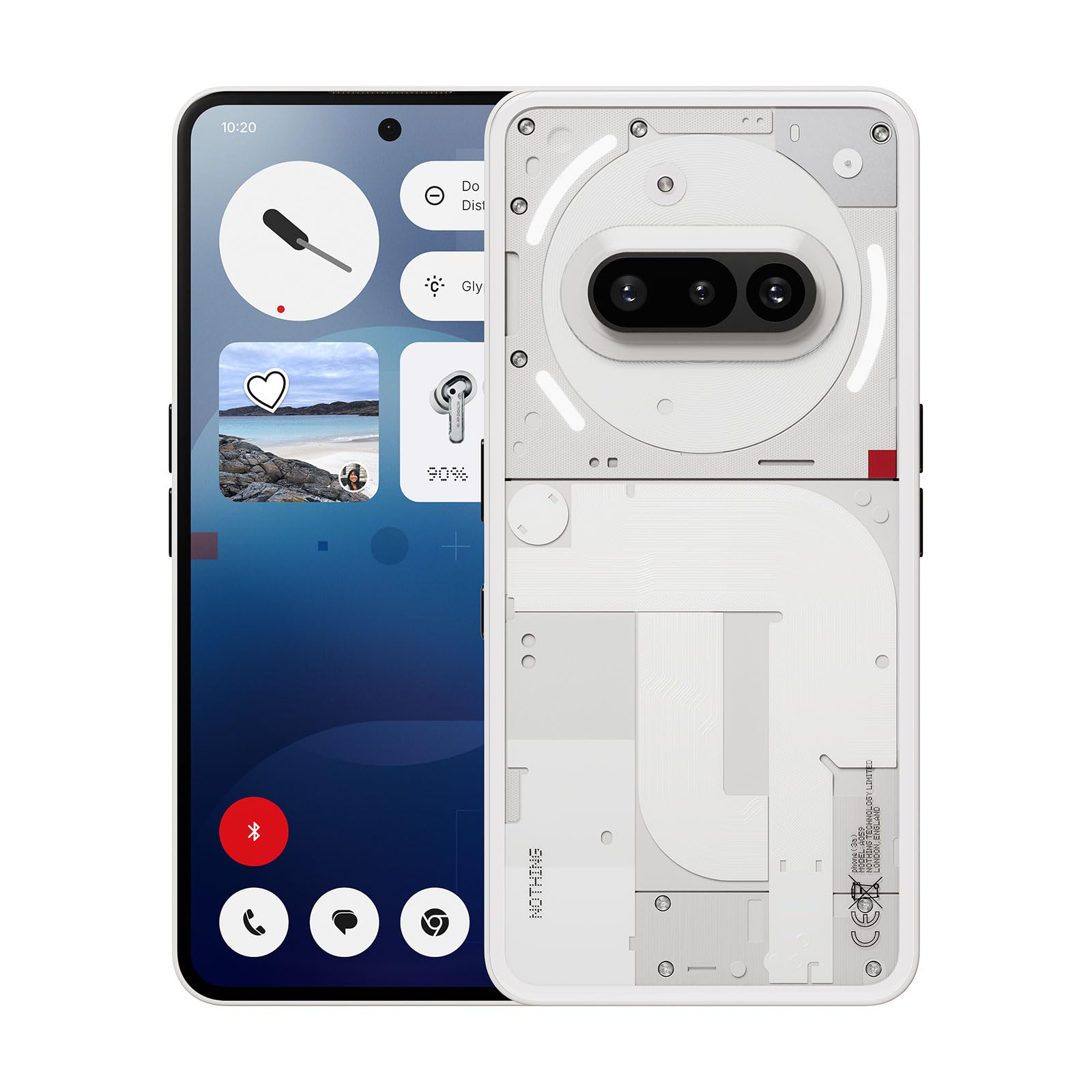 Nothing Phone (3a) Smartphone, 6.77" 120Hz AMOLED Display, 50MP Triple Camera System, Snapdragon 7s Gen3 Processor, Bluetooth 5.4, IP64 Waterproof, 5000mAh,Dual Nano-SIM, Android 15, 8+128GB White