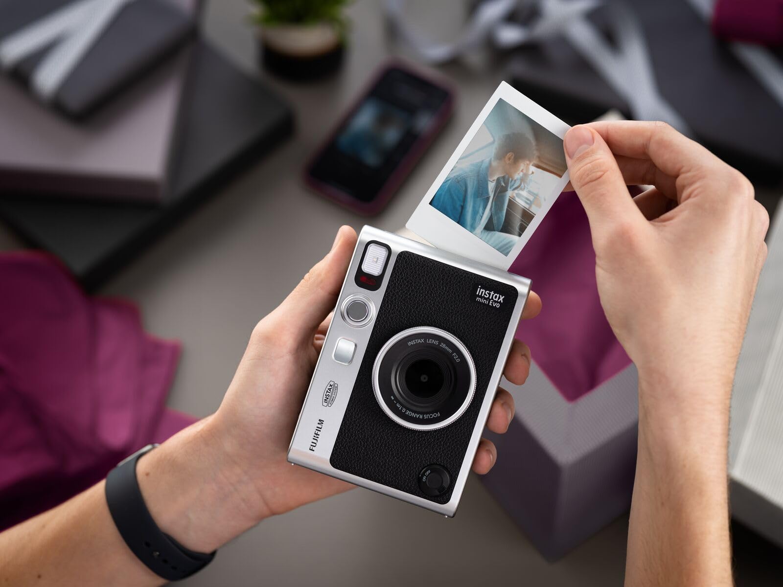Fujifilm Instax Mini EVO Instant Camera: Black
