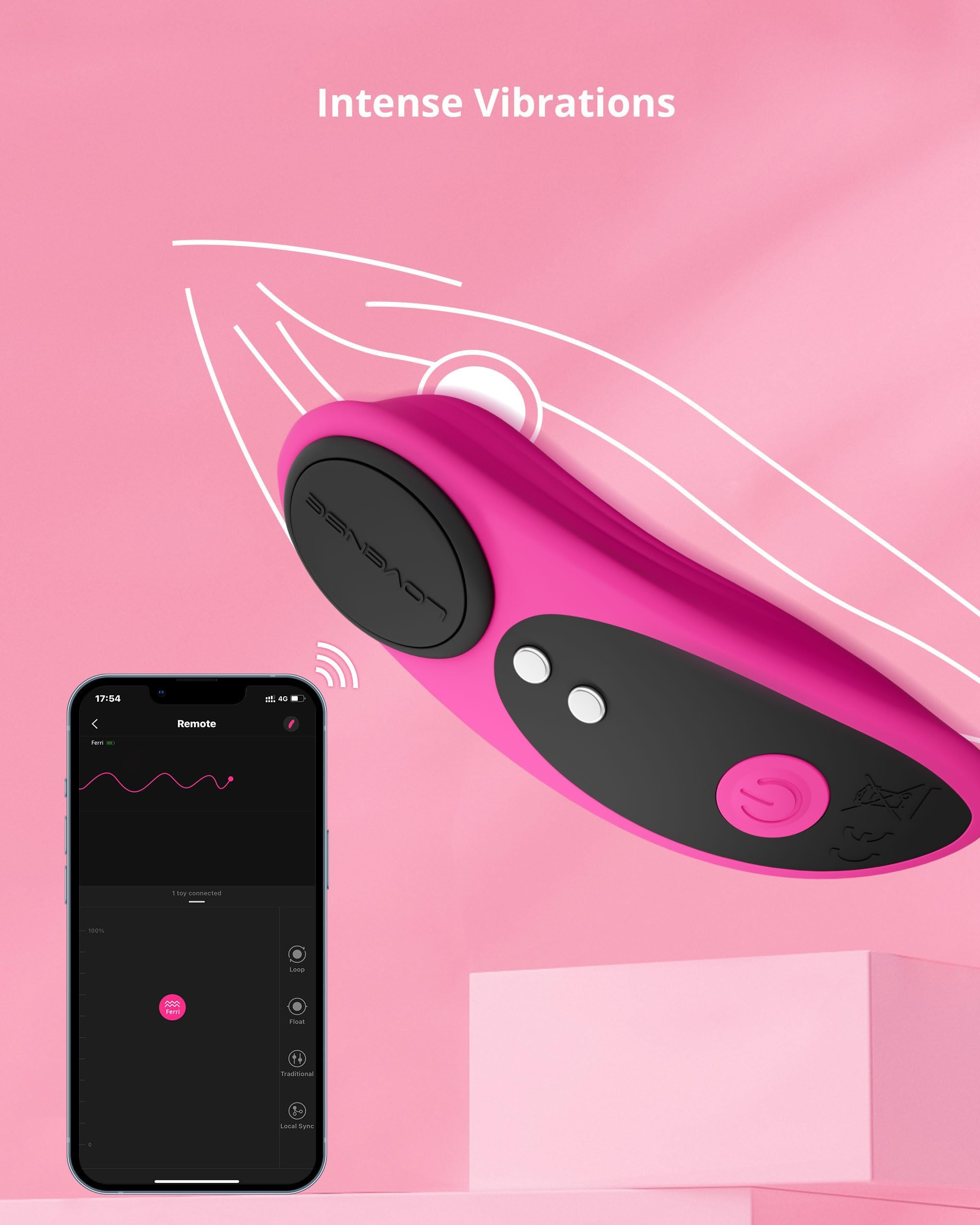 LOVENSE Ferri Wearable Vibrating Panties, Remote Control Long Distance Magnetic Panty Vibrator for Female Couple Pleasure Adult Sex Toy Clitoral Stimulator Massager, Discreet, Waterproof