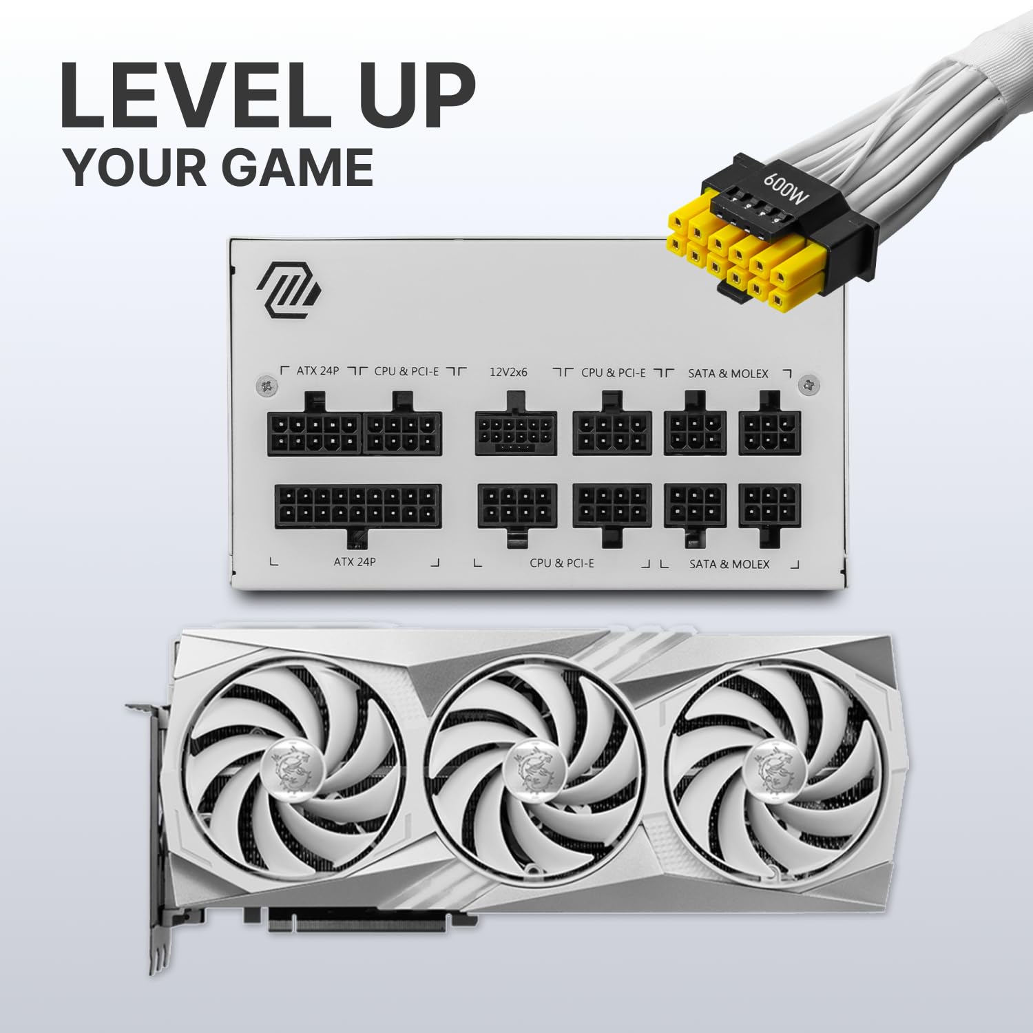 MSI MAG A750GL PCIE 5.1 & ATX 3.1 Gaming Power Supply - Full Modular - 80 Plus Gold Certified 750W - Compact Size - ATX PSU - 10 Year Warranty: MAG A850GL PCIE5 WHITE