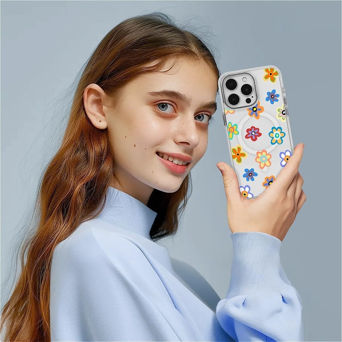 for iPhone 15 Clear Case, Campatible with Magsafe,Fresh Red Cherry Soft TPU Slim Magnetic for Women Girl Protective Case for iPhone 15-6.1 Inch (White) - Image 6