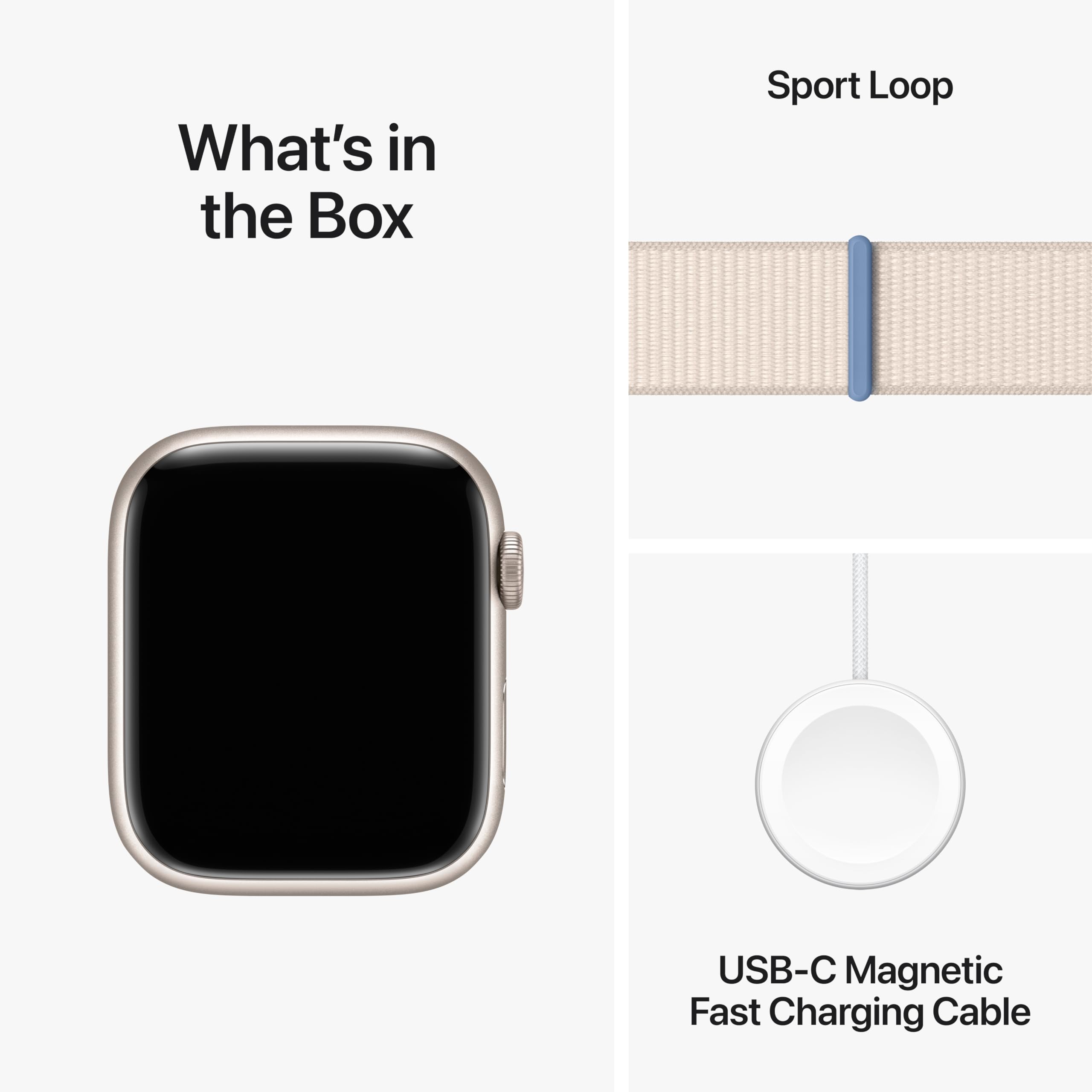 Apple Watch Series 9 [GPS 41mm] Smartwatch with Pink Aluminum Case with Light Pink Sport Loop One Size. Fitness Tracker, ECG Apps, Always-On Retina Display, Carbon Neutral: Starlight Aluminum Case with Starlight Sport Loop 45mm Case One Size - fits 145&#x2013;220mm wrists