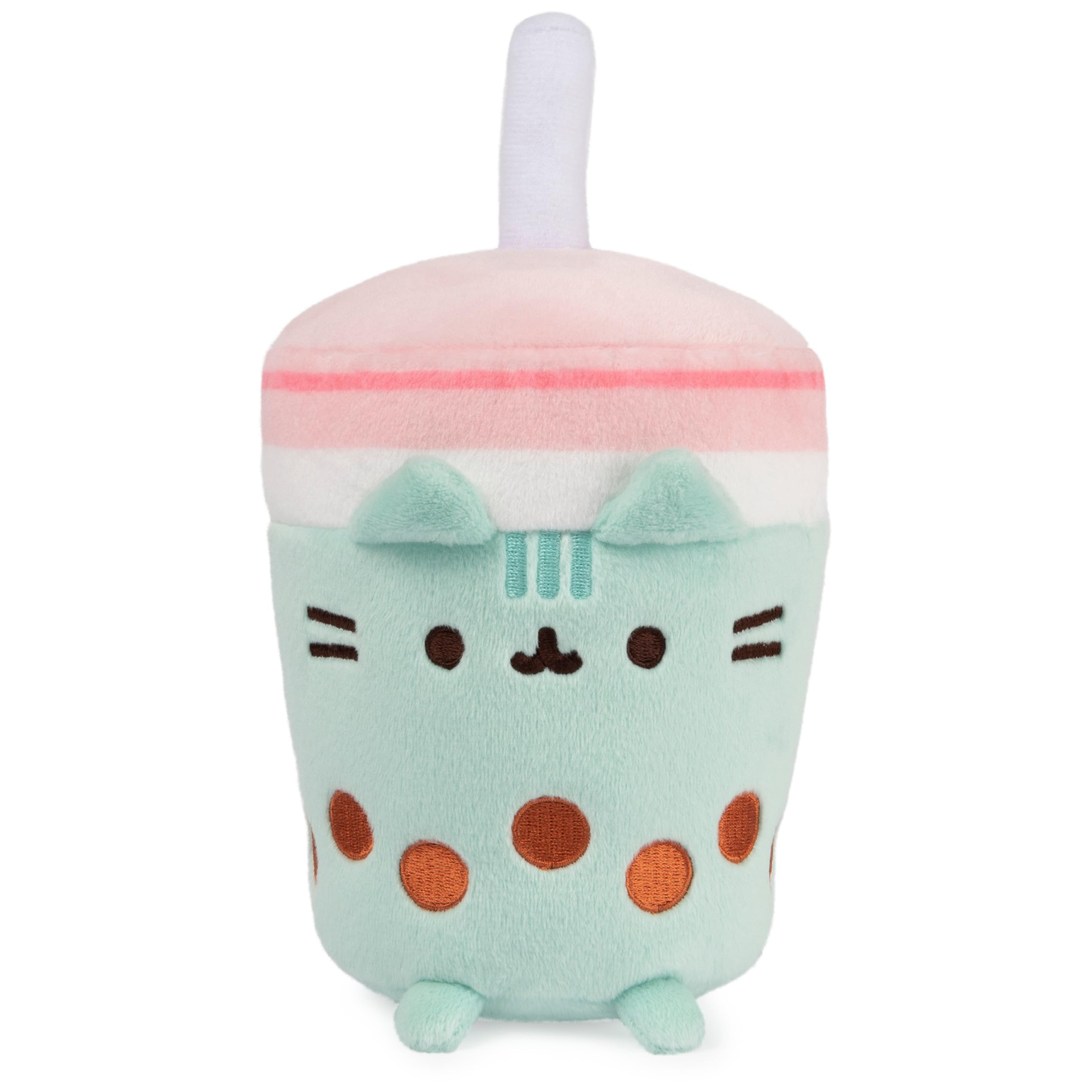GUND Pusheen  Plush Cat Stuffed Animal for Ages 8 and Up, Green/Pink, 6”: Boba Tea Cup