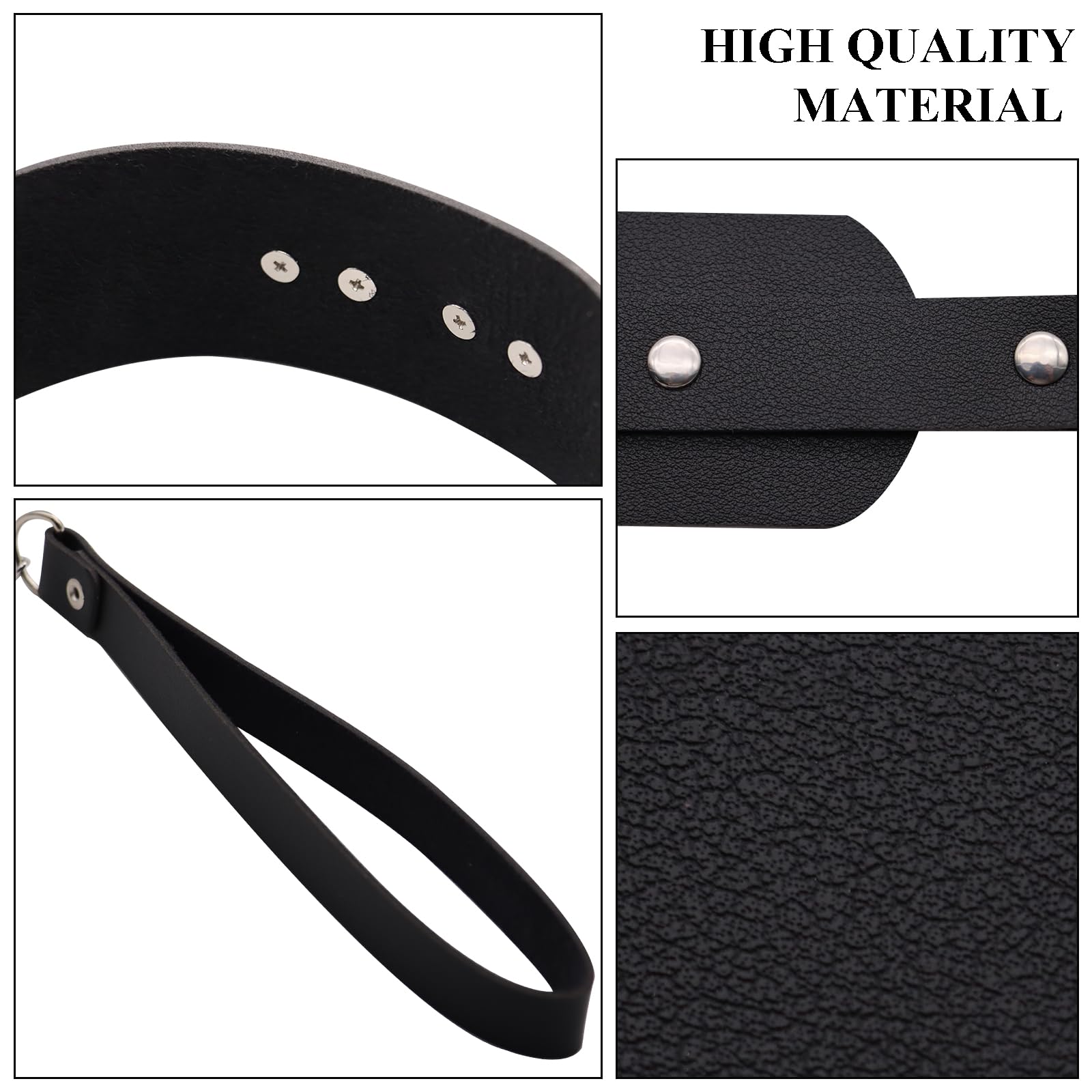 KISSHAKE Leather Collar Leash Set, Leather Choker Necklace for Women Black Collar
