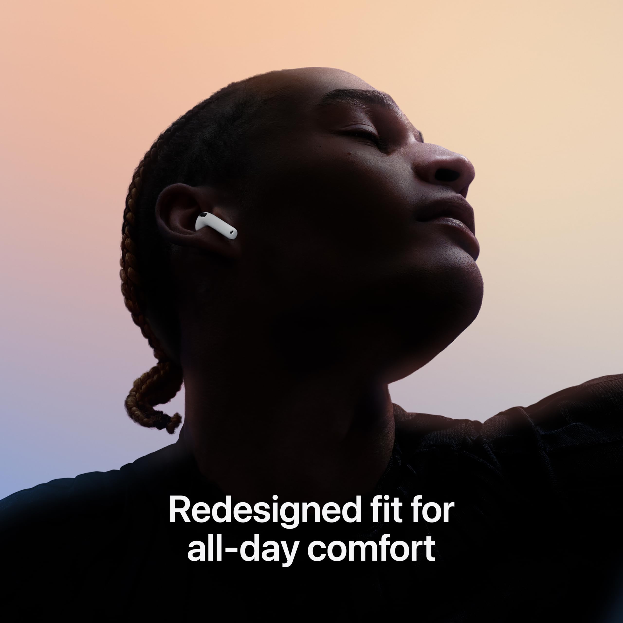 Apple AirPods 4 Wireless Earbuds, Bluetooth Headphones, Personalized Spatial Audio, Sweat and Water Resistant, USB-C Charging Case, H2 Chip, Up to 30 Hours of Battery Life, Effortless Setup for iPhone: Without Active Noise Cancellation Without AppleCare+