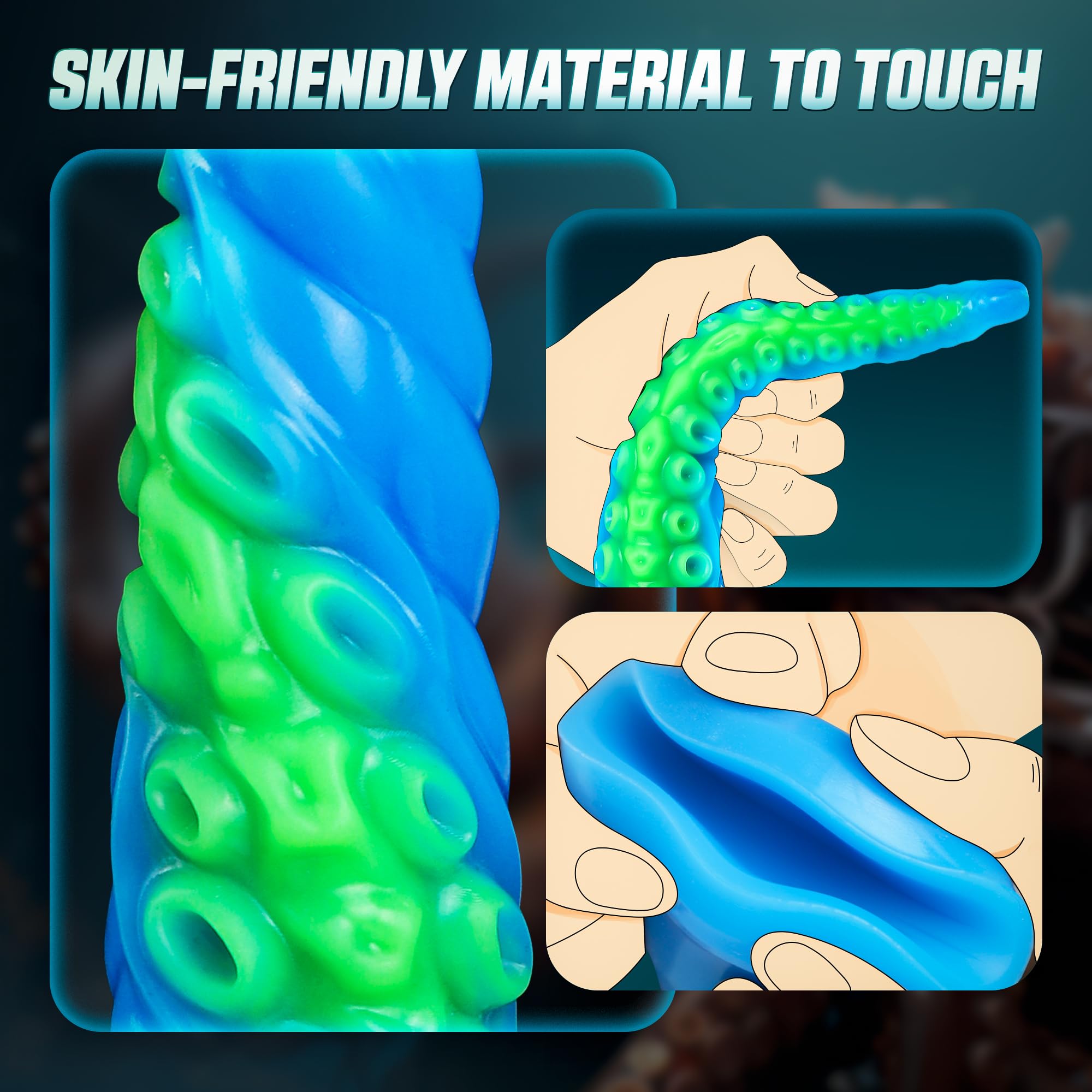 Luminous Tentacle Dildo Sex Toy - 12.9'' Anal Dildos Adult Toys, Strong Suction Cup Dildo Anal Sex Toys for C U G-Spot Stimulation, Soft Silicone Huge Dildo Womens Sex Toys for Men Couples Sex Machine thumbnail 8