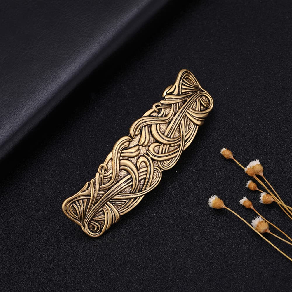 JKJF 2 Pcs Celtic Knot Barrette Vintage Hair Barrettes Metal French Hair Clips Engraved Headwear for Women Girls - Gold Silver Style 1 thumbnail 7