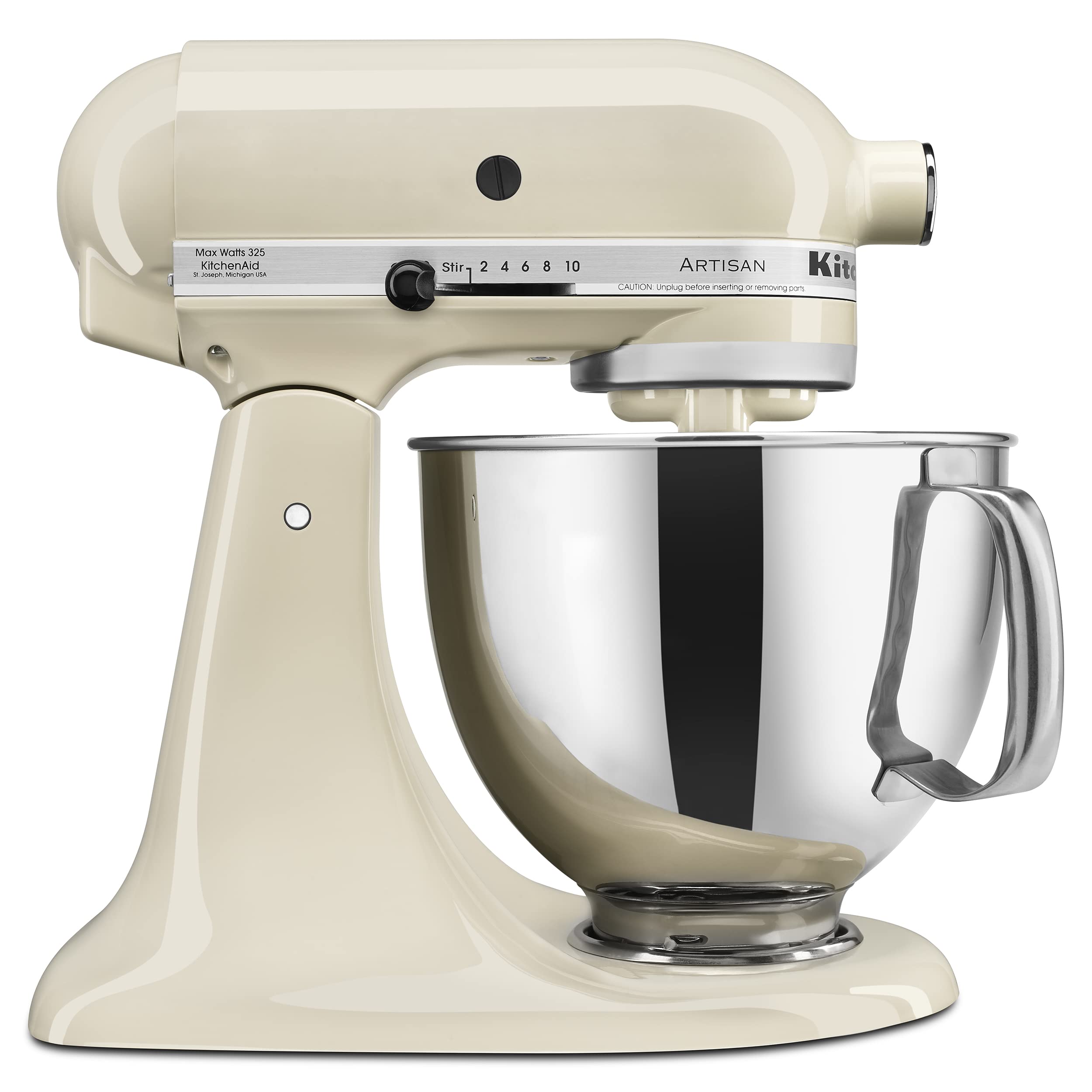 KitchenAid Artisan Series 5 Quart Tilt Head Stand Mixer with Pouring Shield KSM150PS,: Almond Cream