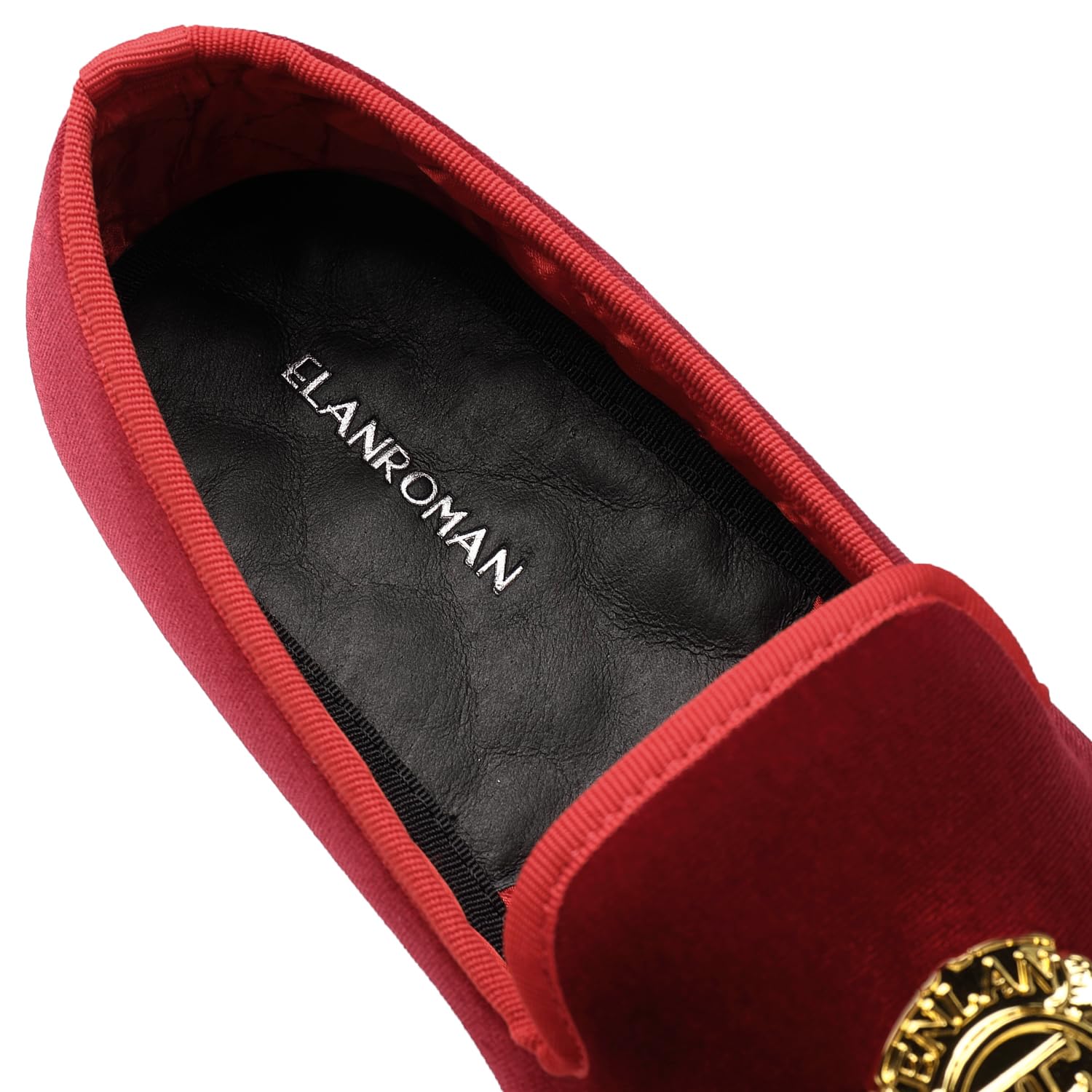 ELANROMAN Men's Velvet Loafers Dress Fashion Wedding Party Prom Shoes