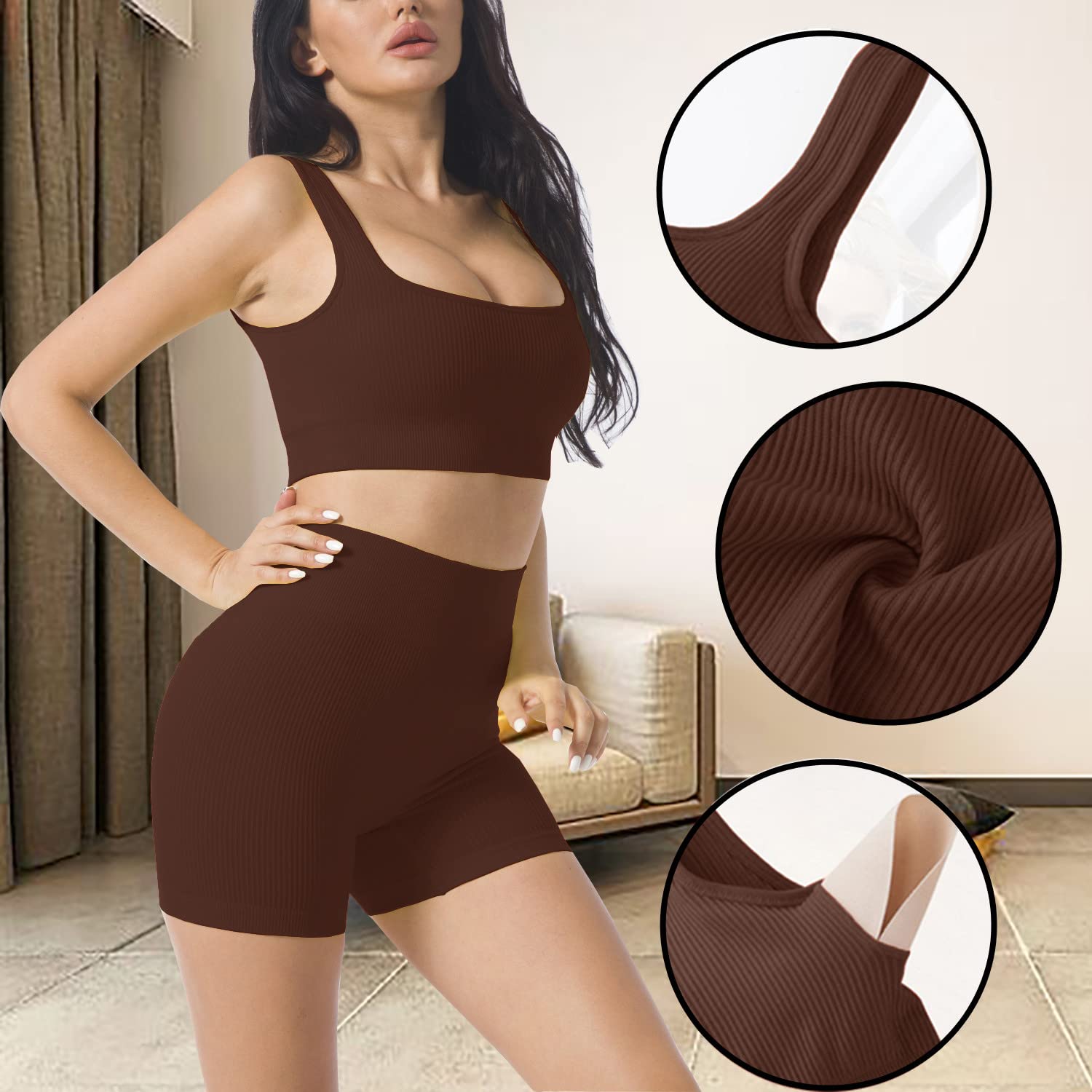 Workout Sets for Women 2 Piece, Cute YOGA Workout Set, Two Piece Workout Outfits,2 Pack: Workout Sets for Women 2 Piece, Cute YOGA Workout Set, Two Piece Workout Outfits,2 Pack