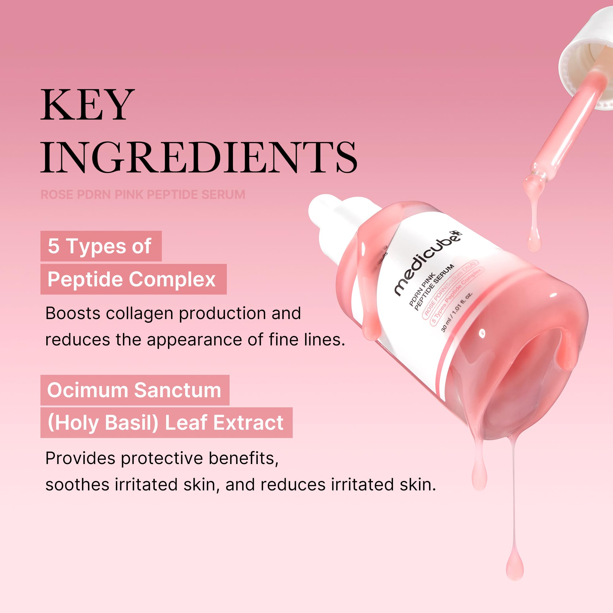 medicube Salmon DNA PDRN Pink Peptide Serum, Pink glow serum, Peptide, Niacinamide, Hydrating & Moisturizing & Firming, Uneven Skin Tone, Korean Skincare | 1.01 fl.oz. (1.01 fl.oz., Salmon DNA PDRN): Rose PDRN (Vegan) 1.01 Fl Oz (Pack of 1)