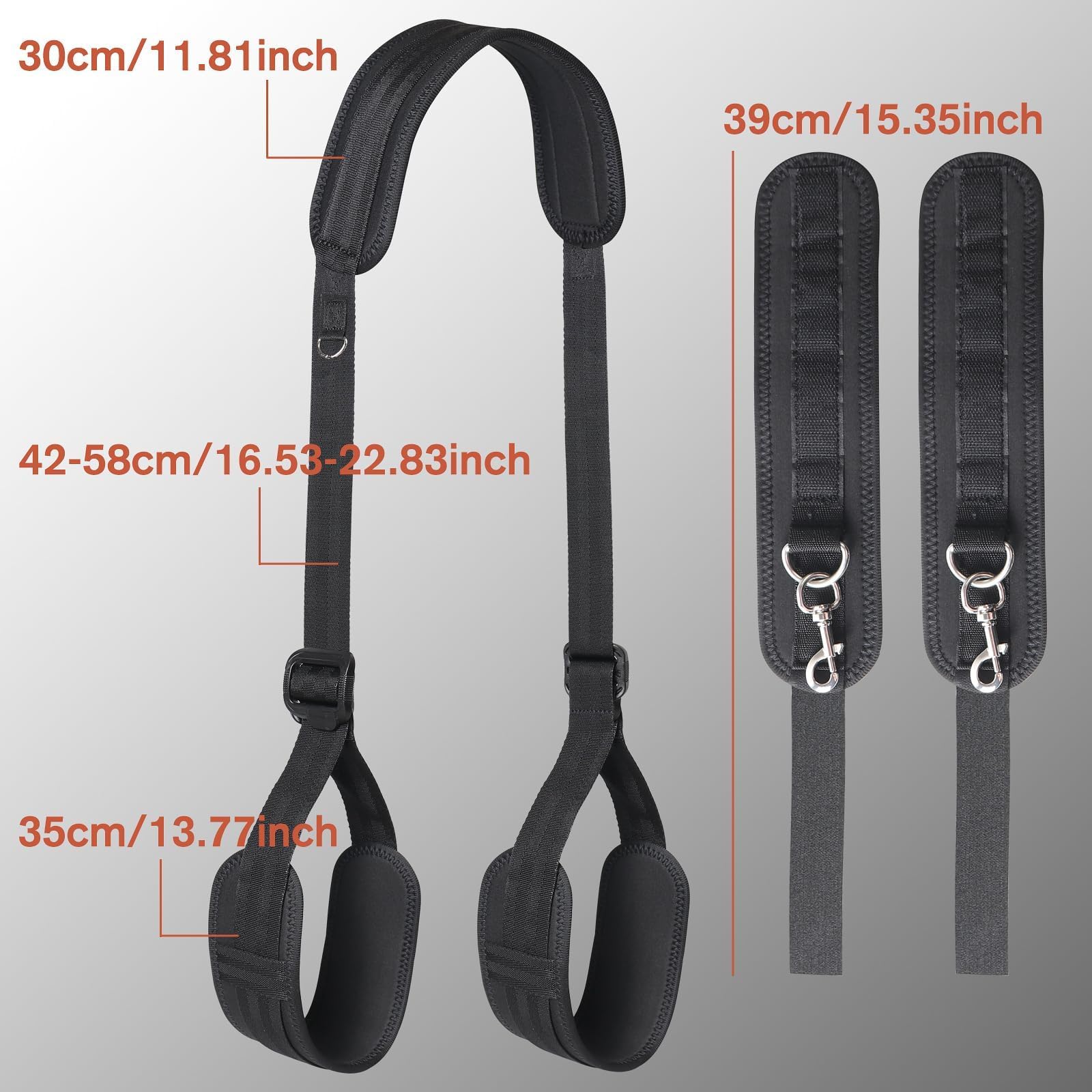 Sex Bondage BDSM Kit, Bed Restraints Set with Handcuffs Neck to Thigh/Ankle, Adjustable Leg Straps&Handcuffs for SM Adult Couples Game Play, Sex Toy for Women Beginner Leg Straps Tie Set Rope: Black