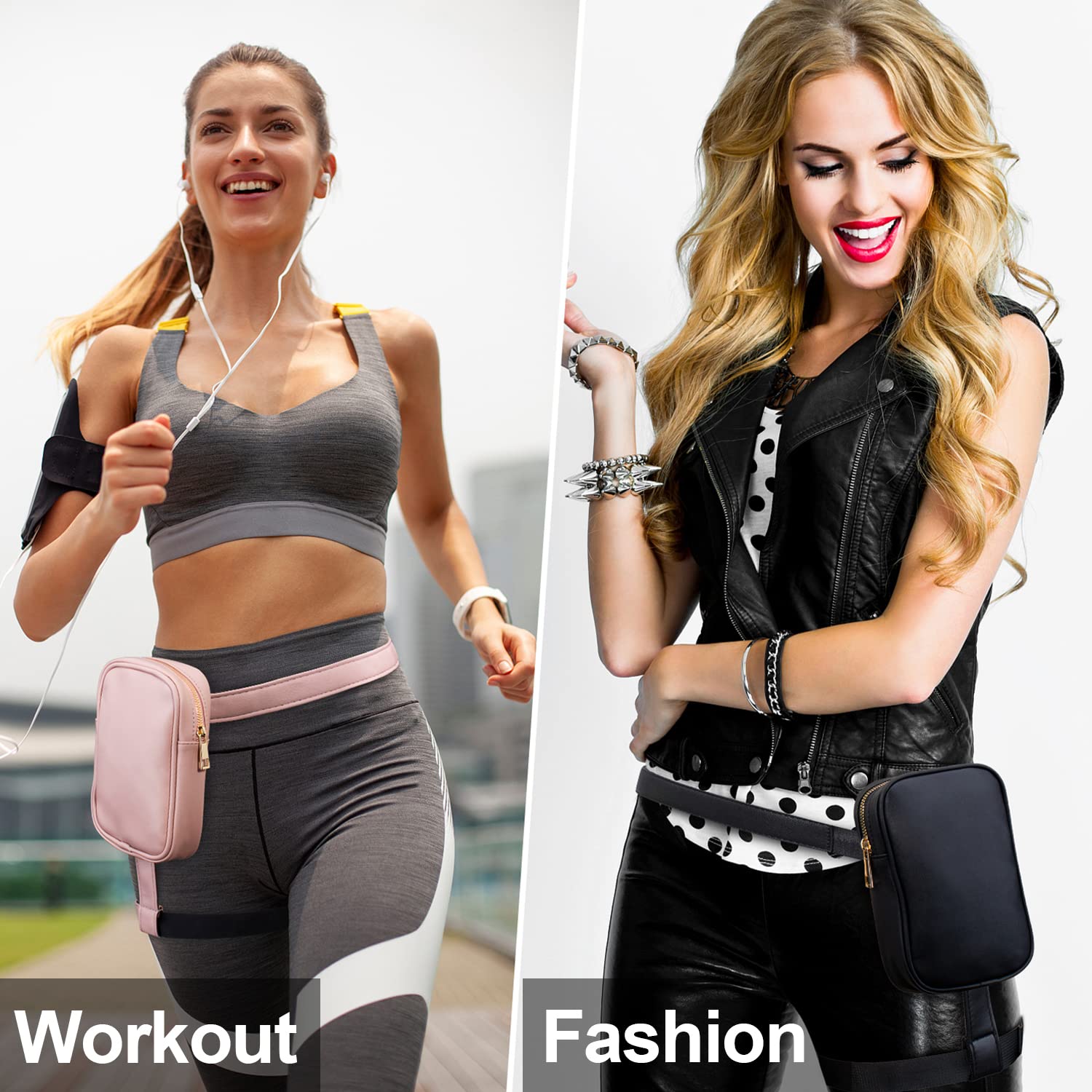 Peicees Womens Drop Leg Bag with Leg Strap Leather Thigh Bag for Motorcycle Costume Accessories Fashion Fanny Bag Belt Pouch: Brown