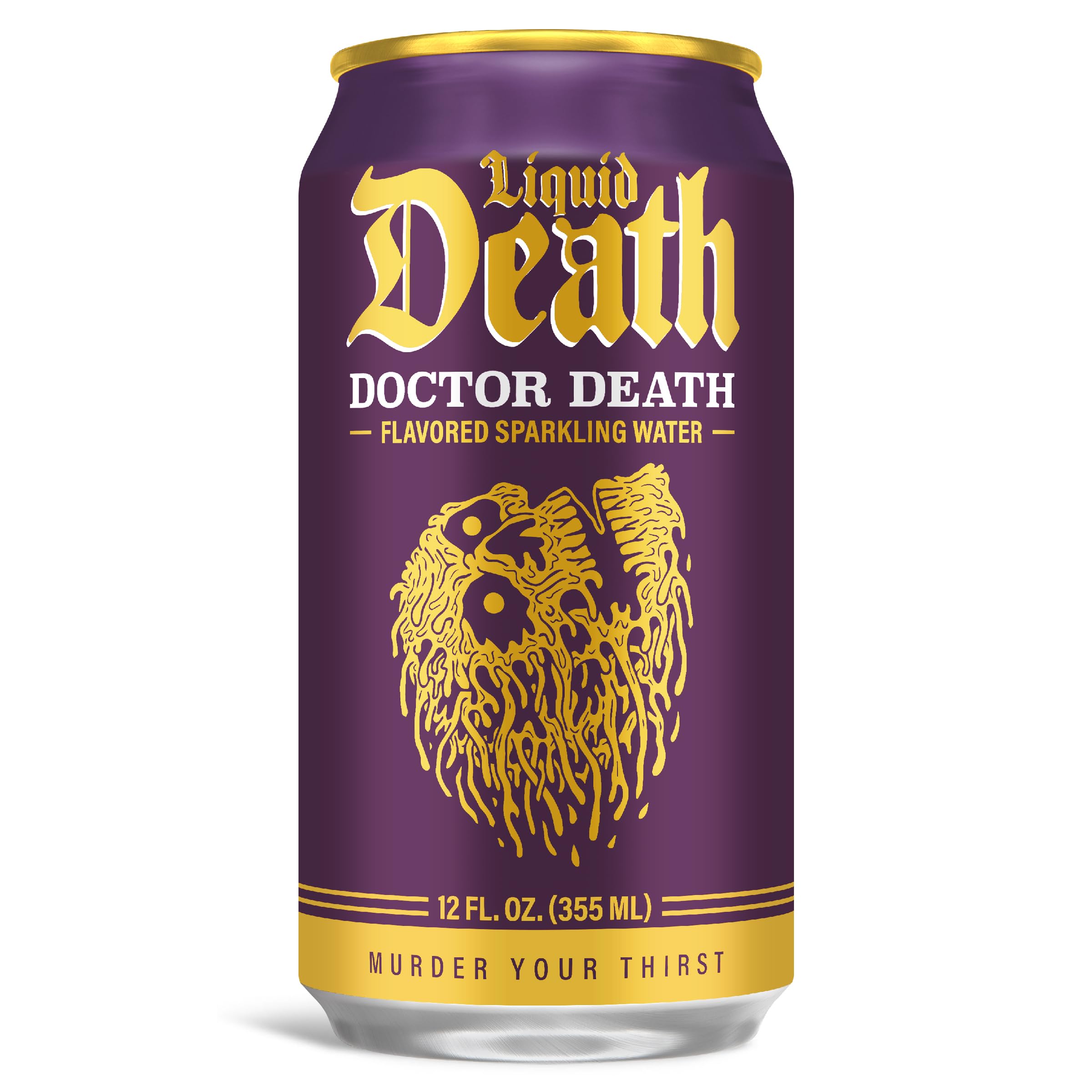 Liquid Death, Doctor Death, Soda-Flavored Sparkling Water, 12-Pack (12oz Cans), Low Calorie & No Artificial Sweeteners: Doctor Death 12 Fl Oz (Pack of 12)
