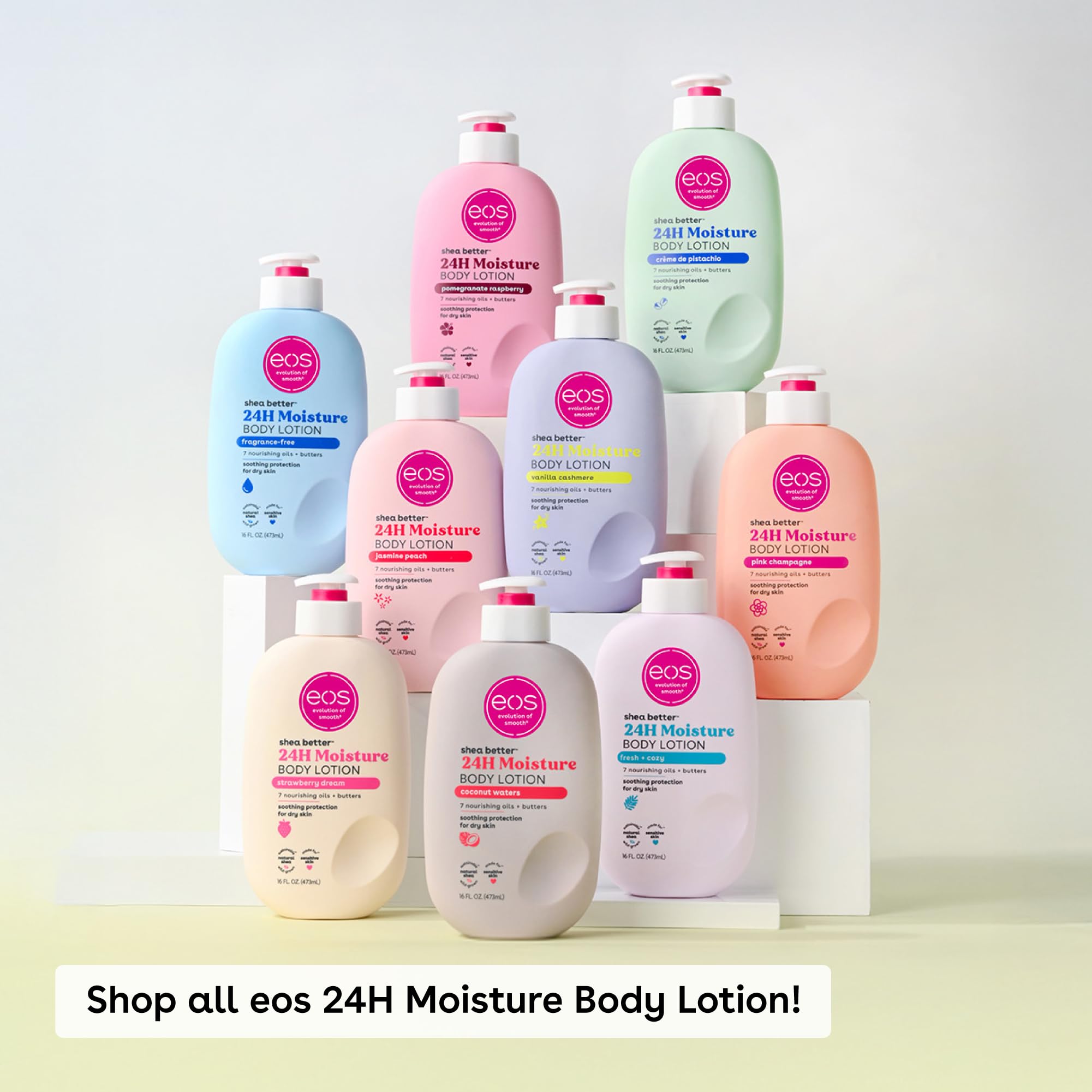 eos Shea Better Body Lotion- Pomegranate Raspberry, 24-Hour Moisture Skin Care, Lightweight & Non-Greasy, Made with Natural Shea, Vegan, 16 fl oz: Coconut Waters 16 Fl Oz (Pack of 1)