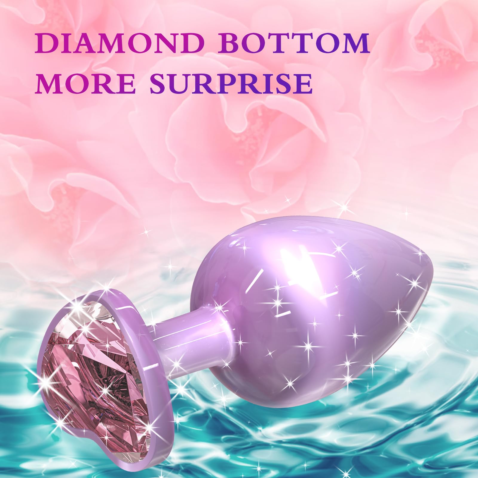 Anal Plugs Small Butt Plug for Beginners,Adult Aanl Toys with Heart-Shaped Jewelry Base,G Spot Sex Toy Anal Sex Adult Toy for Beginner Adult Unisex Women and Men Couple (Small Pink): 3PCS-Purple