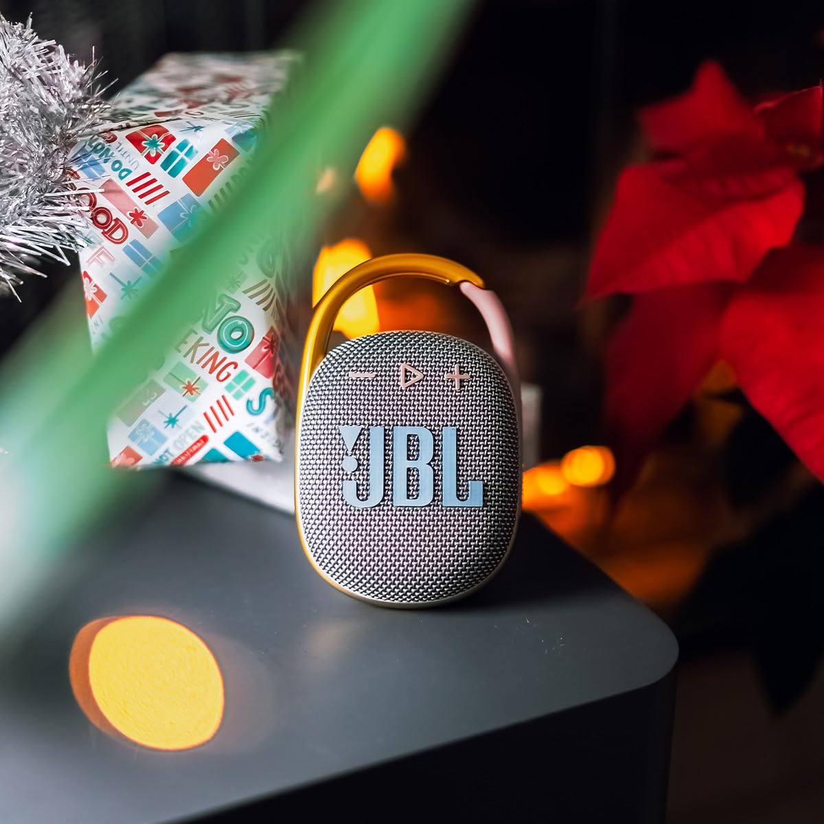 JBL Clip 4 - Portable Mini Bluetooth Speaker, big audio and punchy bass, integrated carabiner, IP67 waterproof and dustproof, 10 hours of playtime, speaker for home, outdoor and travel (): Grey