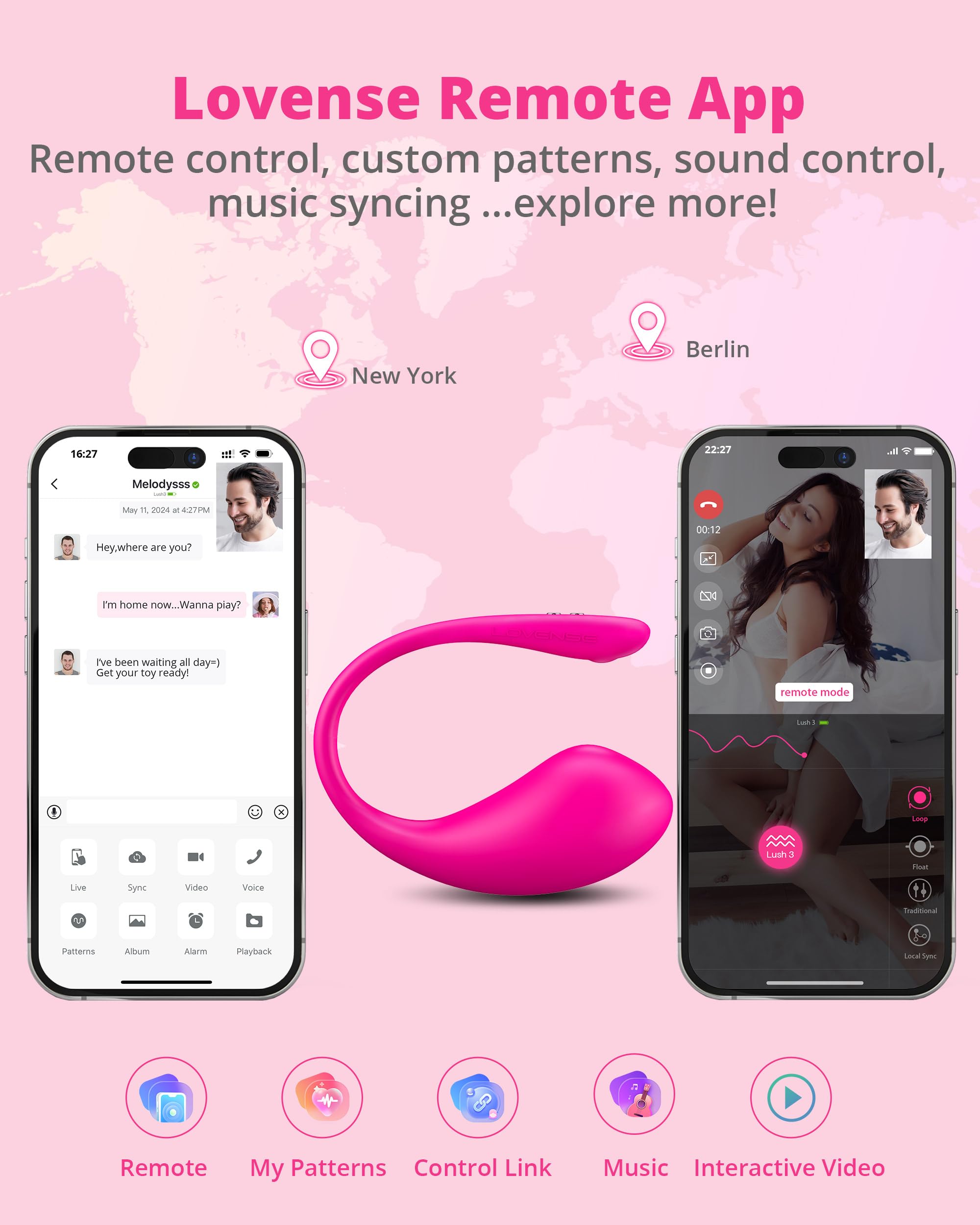 LOVENSE Lush 3 Remote Control Vibrator for Women, Wearable G-spot Vibrators with Remote App Controlled for Female Couples, Discreet Long Distance Adult Sex Toys & Games with Unlimited Vibration Modes: LOVENSE Lush 3 Remote Control Vibrator for Women, Wearable G-spot Vibrators with Remote App Controlled for Female Couples, Discreet Long Distance Adult Sex Toys & Games with Unlimited Vibration Modes