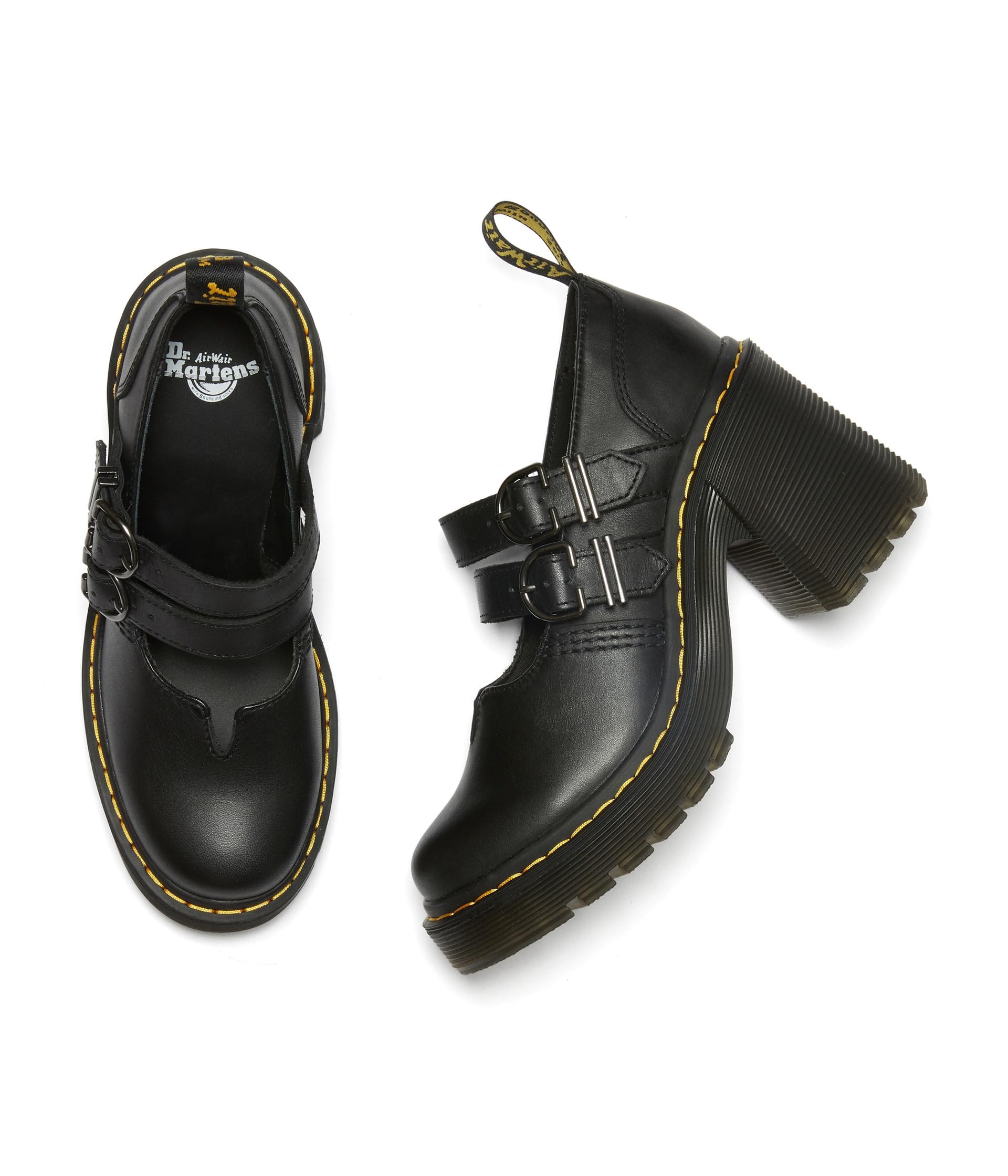 Dr. Martens Women's Eviee Platform: 7 Black Sendal