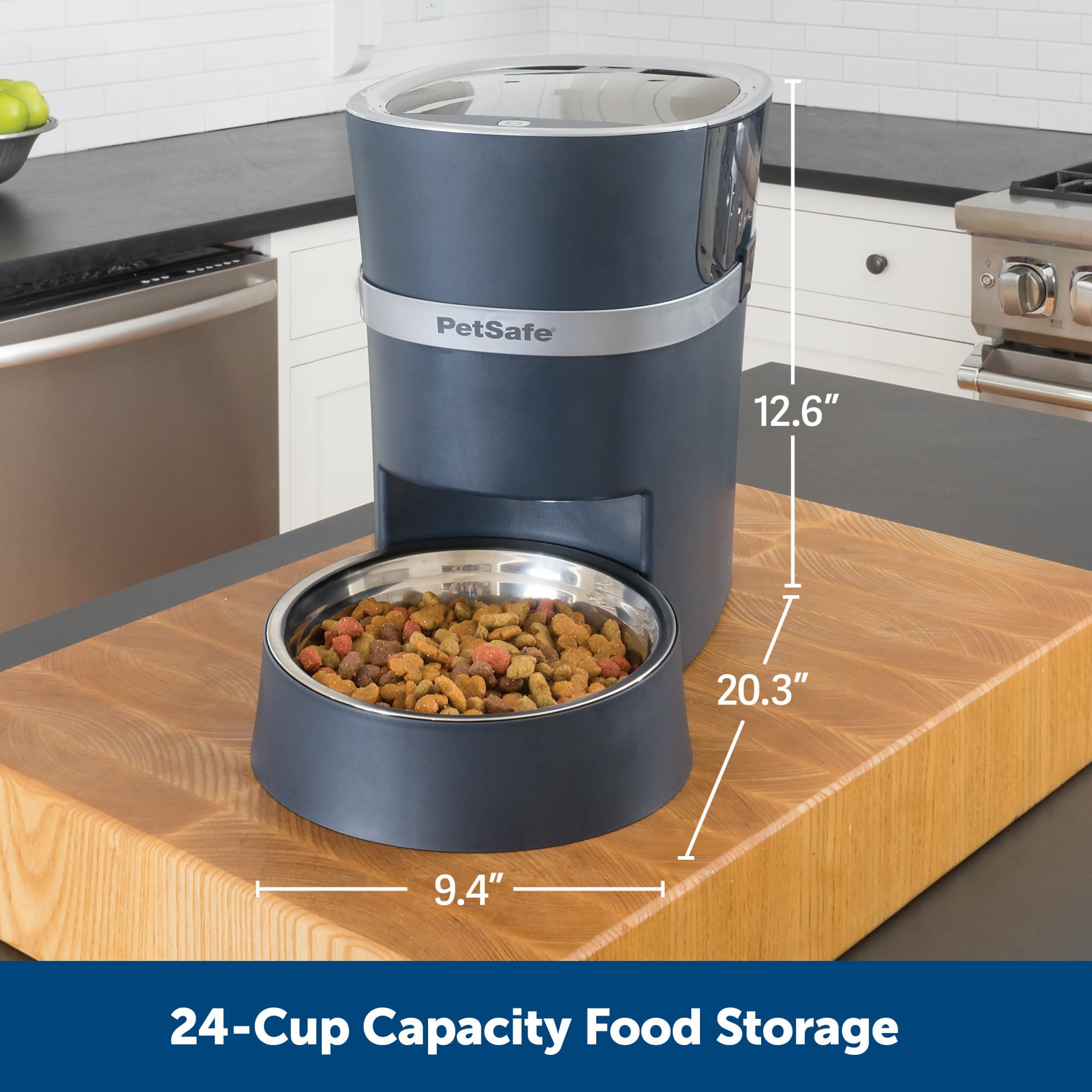 PetSafe Smart Feed - Electronic Pet Feeder for Cats & Dogs - 6L/24 Cup Capacity - Programmable Mealtimes - Alexa, Apple & Android Compatible - Backup Batteries Ensure Meal Delivery During Power Outage: Feeder for 1 Pet