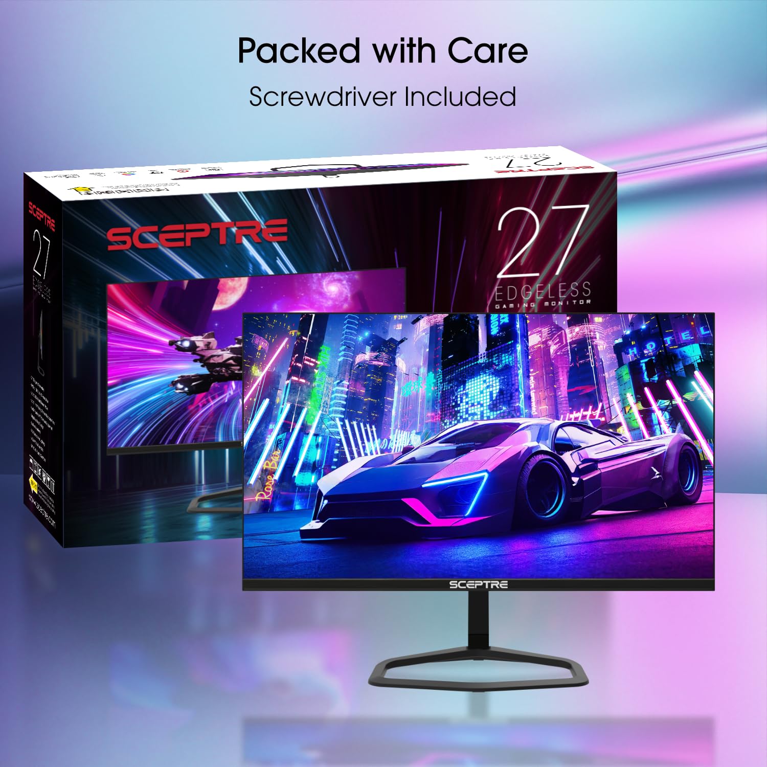 Sceptre 34-Inch Curved Ultrawide WQHD Monitor 3440 x 1440 R1500 up to 165Hz DisplayPort x2 99% sRGB 1ms Picture by Picture, Machine Black 2023 (C345B-QUT168): 27" 240HZ