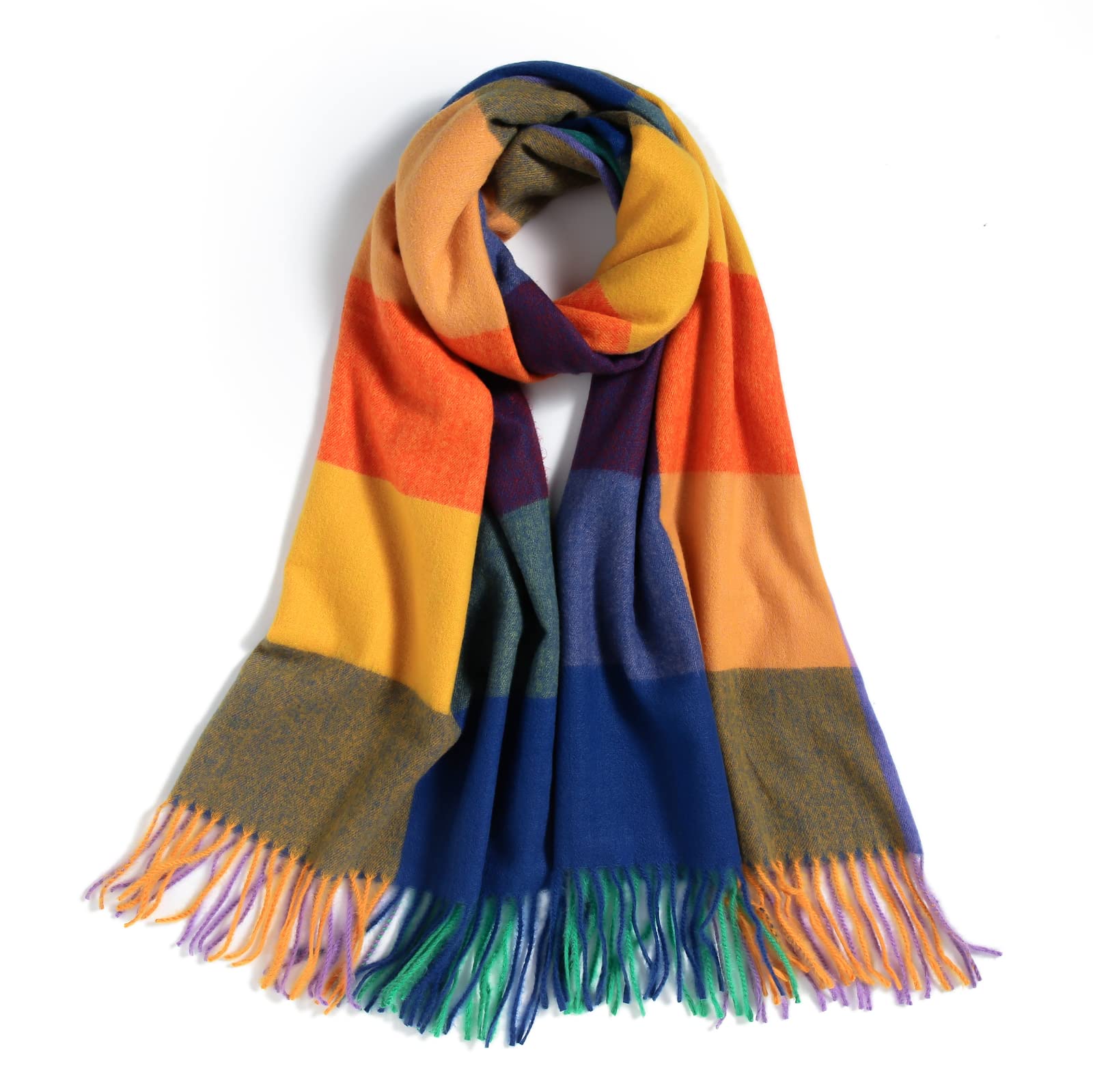 PCIQUTE Tartan Plaid Scarves for Women Winter,Long Scarves for Women with Fringe,Super Soft Scarf for Women Winter