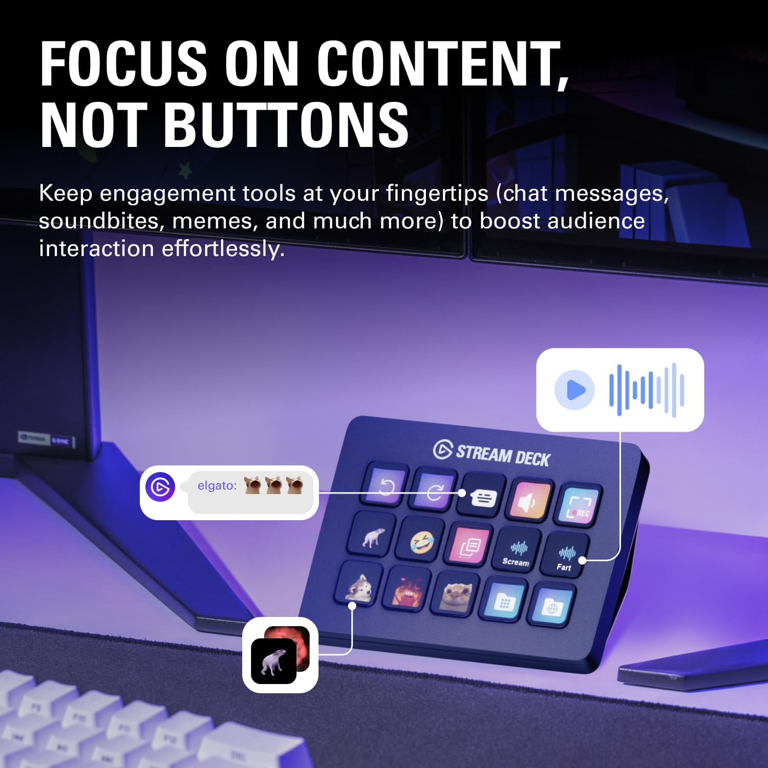 Elgato Stream Deck MK.2 – Studio Controller, 15 macro keys, trigger actions in apps and software like OBS, Twitch, ​YouTube and more, works with Mac and PC: Black