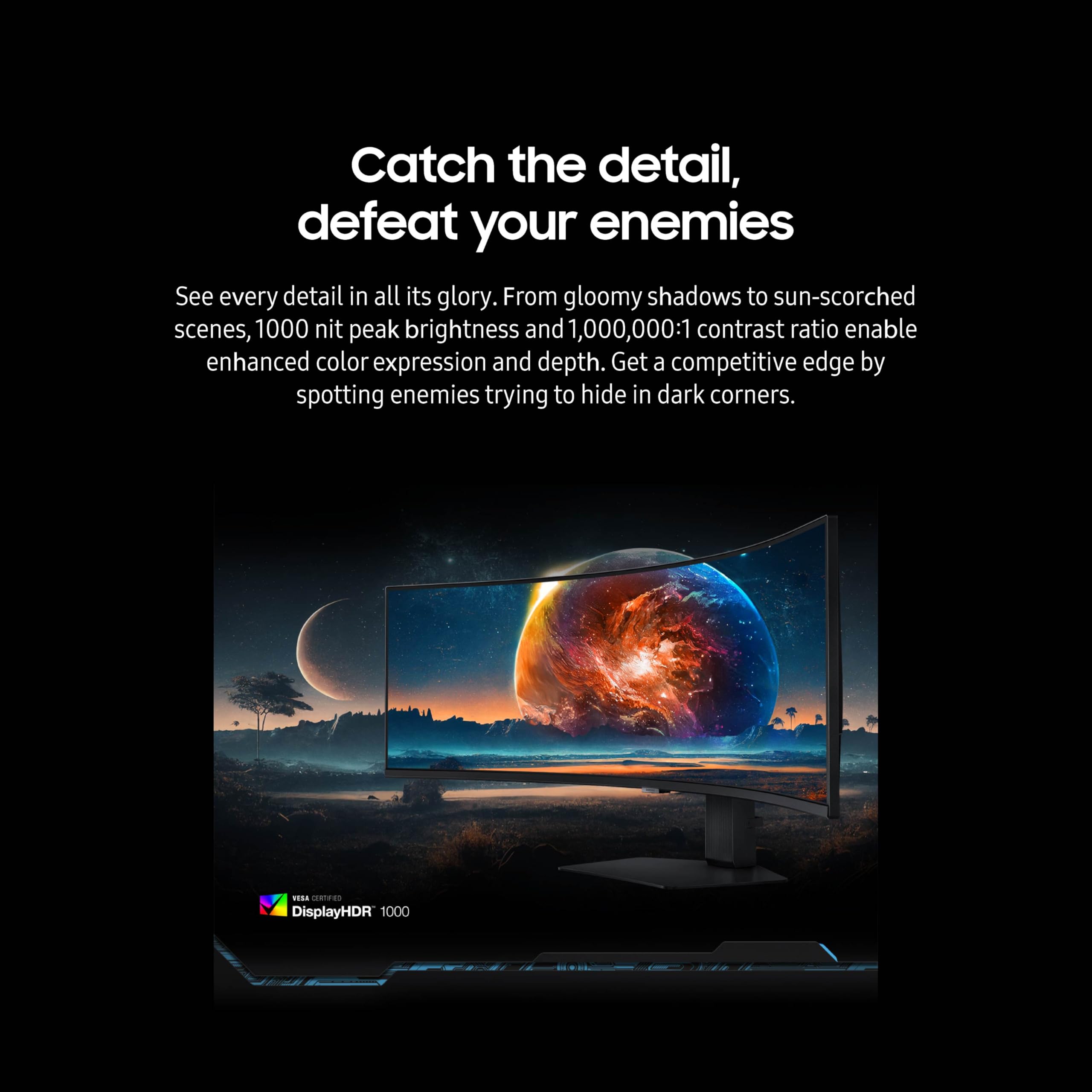SAMSUNG 49” Odyssey G9 Series DQHD 1000R Curved Gaming Monitor, 1ms(GtG), VESA DisplayHDR 1000, 240Hz, AMD FreeSync Premium Pro, Height Adjustable Stand, Ultrawide Screen, LS49CG954ENXZA, 2024: DP and HDMI Cable