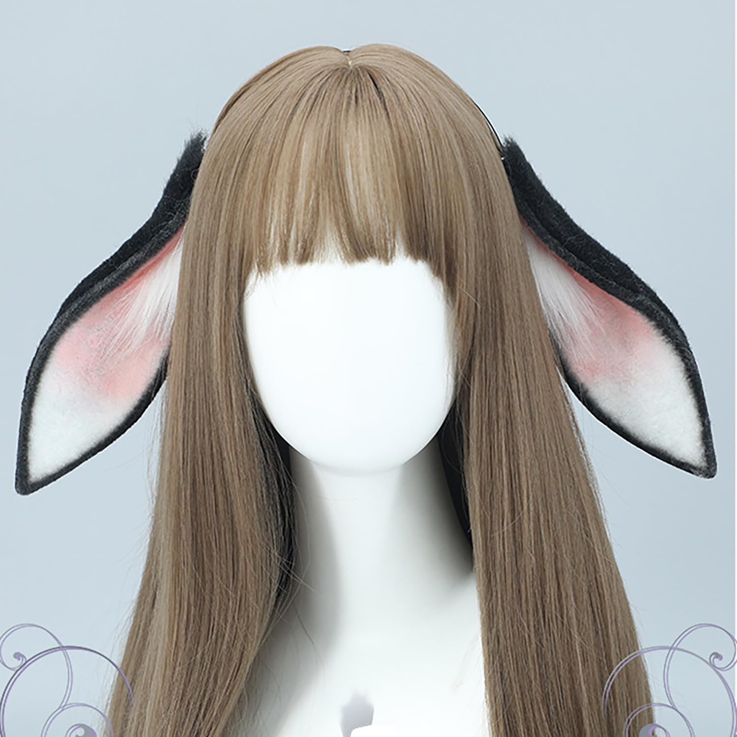 Faylay Women/Girls Cosplay Bunny Ears Rabbit Headband Animal Ears Furry Bunny Ears Party Accessories (MHTCET-2Black): Mhtcet-1white