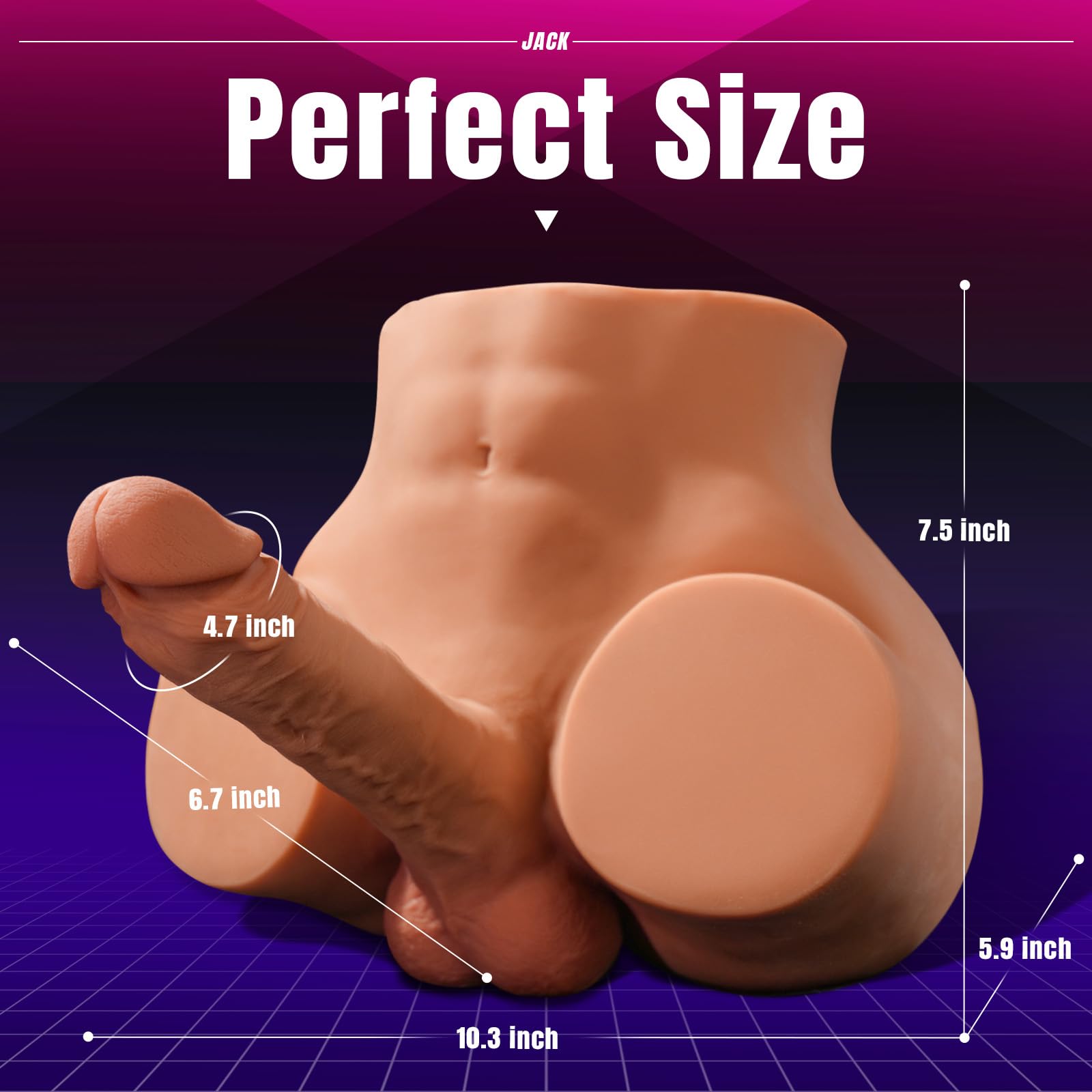 Male Sex Doll with Realistic Thrusting Dildo - EINSEO Adult Torso Sex Dolls & 7.3 inches Vibrating Dildos for G-spot Anal Stimulation, Unisex Masturbator Mens Gay Sex Toys for Women Female Couples: 10.5 Pound