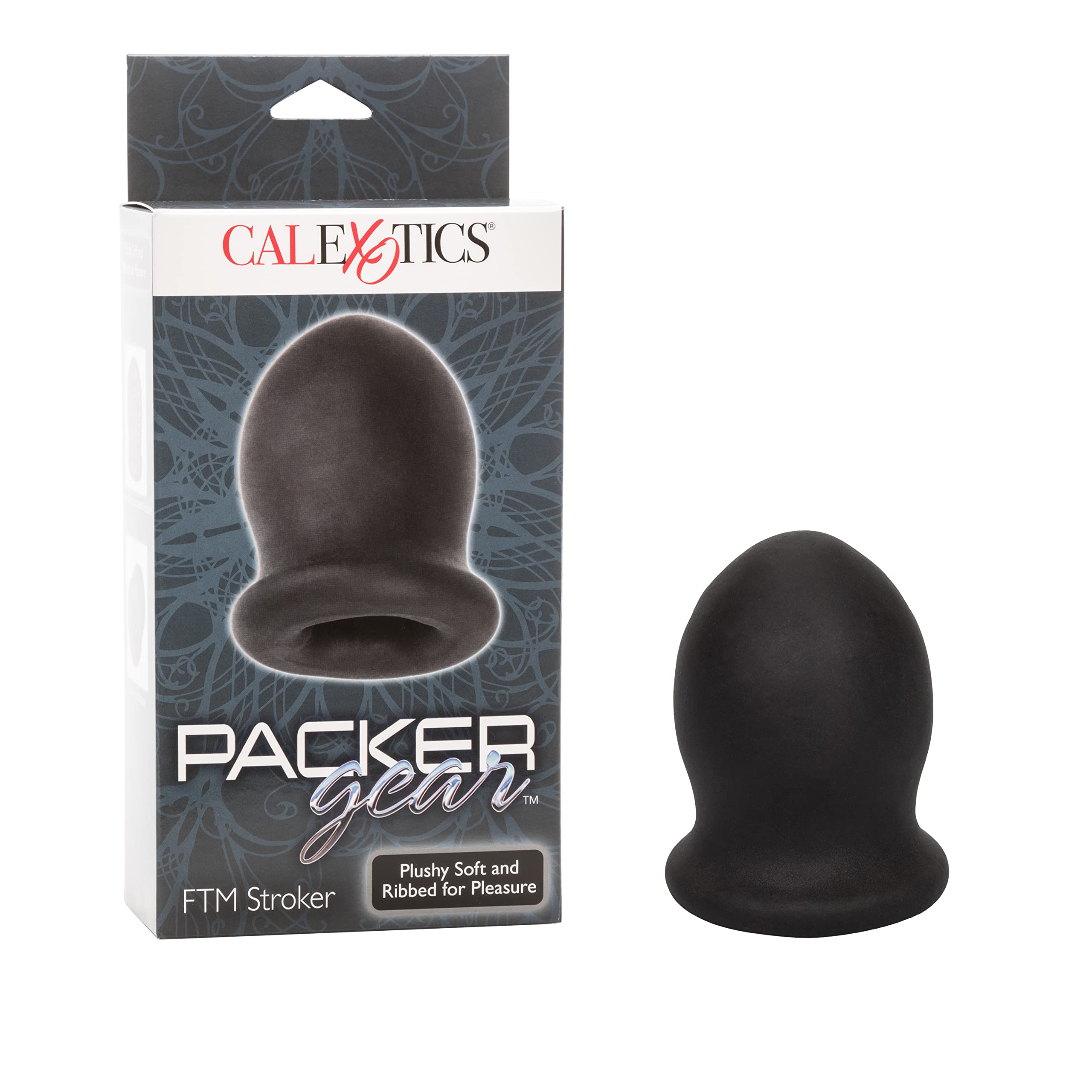 CalExotics Packer Gear FTM Stroker - Male Silicone Masturbation Sleeve - 2 Inch Adult Male Masturbator Sex Toy - Black: 1 Count (Pack of 1)