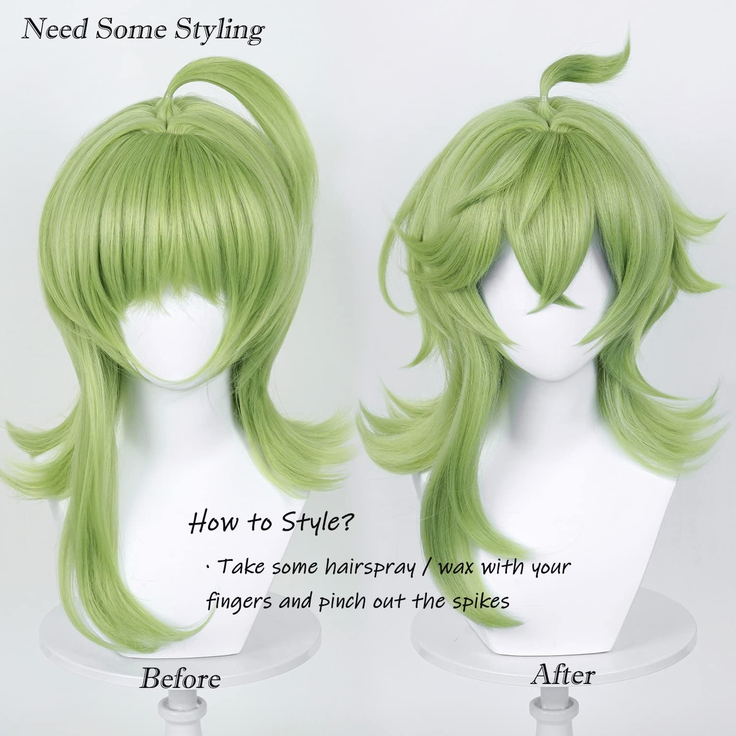 SL Wavy Blonde Ponytail Wig for Jean Cosplay,Golden Princess Hair Wigs with Pigtails Bangs + Wig Cap for Halloween Peach Costume