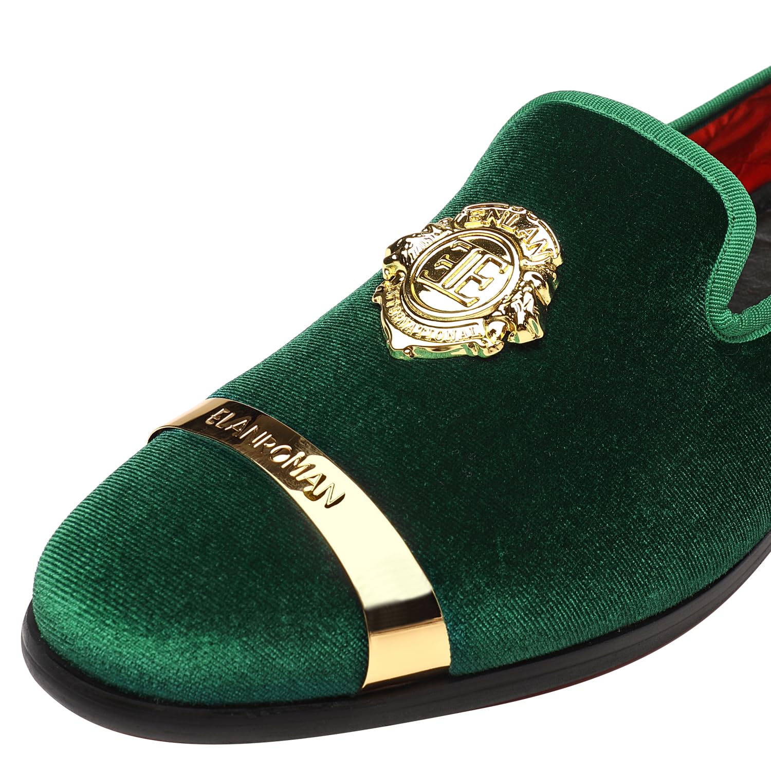 ELANROMAN Men's Velvet Loafers Dress Fashion Wedding Party Prom Shoes