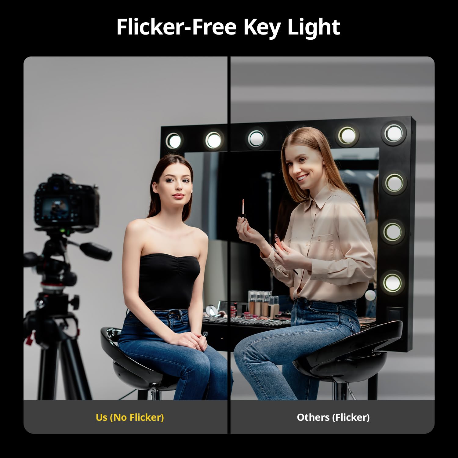 RALENO Softbox Photography Lighting Kit, 16'' x 16'' Softbox Lighting for TikTok with LED Bulb (50W | 5500K | 97 CRI | TLCI≥97), Continuous Lighting for Video Recording & Photography Shooting: Black