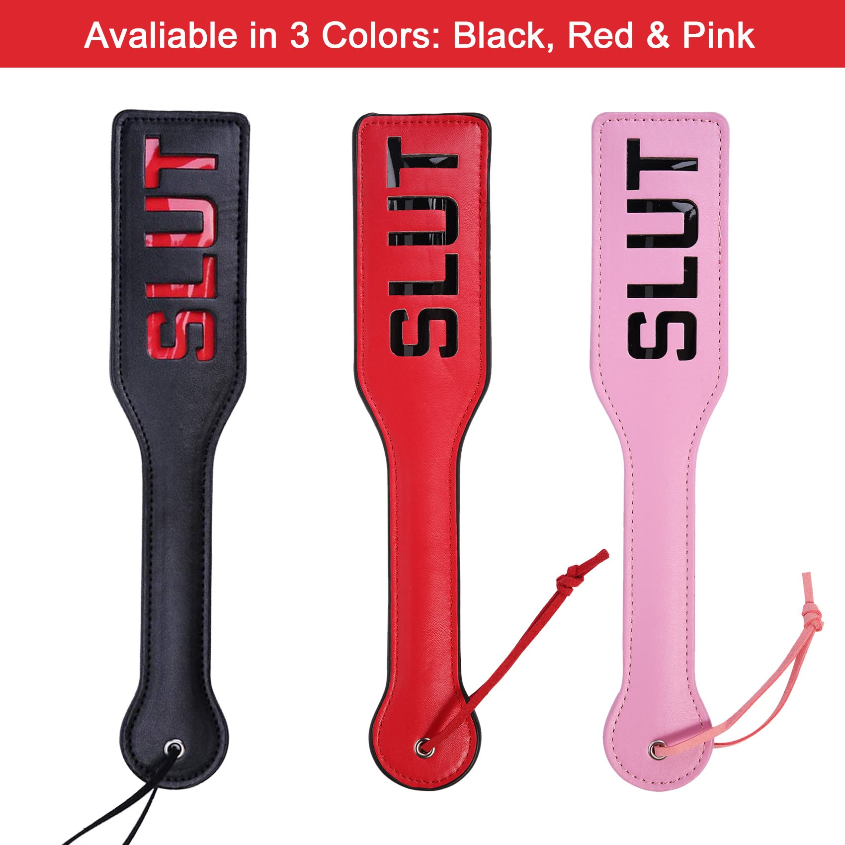 VENESUN Cat Spanking Paddles for Adults SM, 12.6inch Faux Leather Paddle for Sex Play