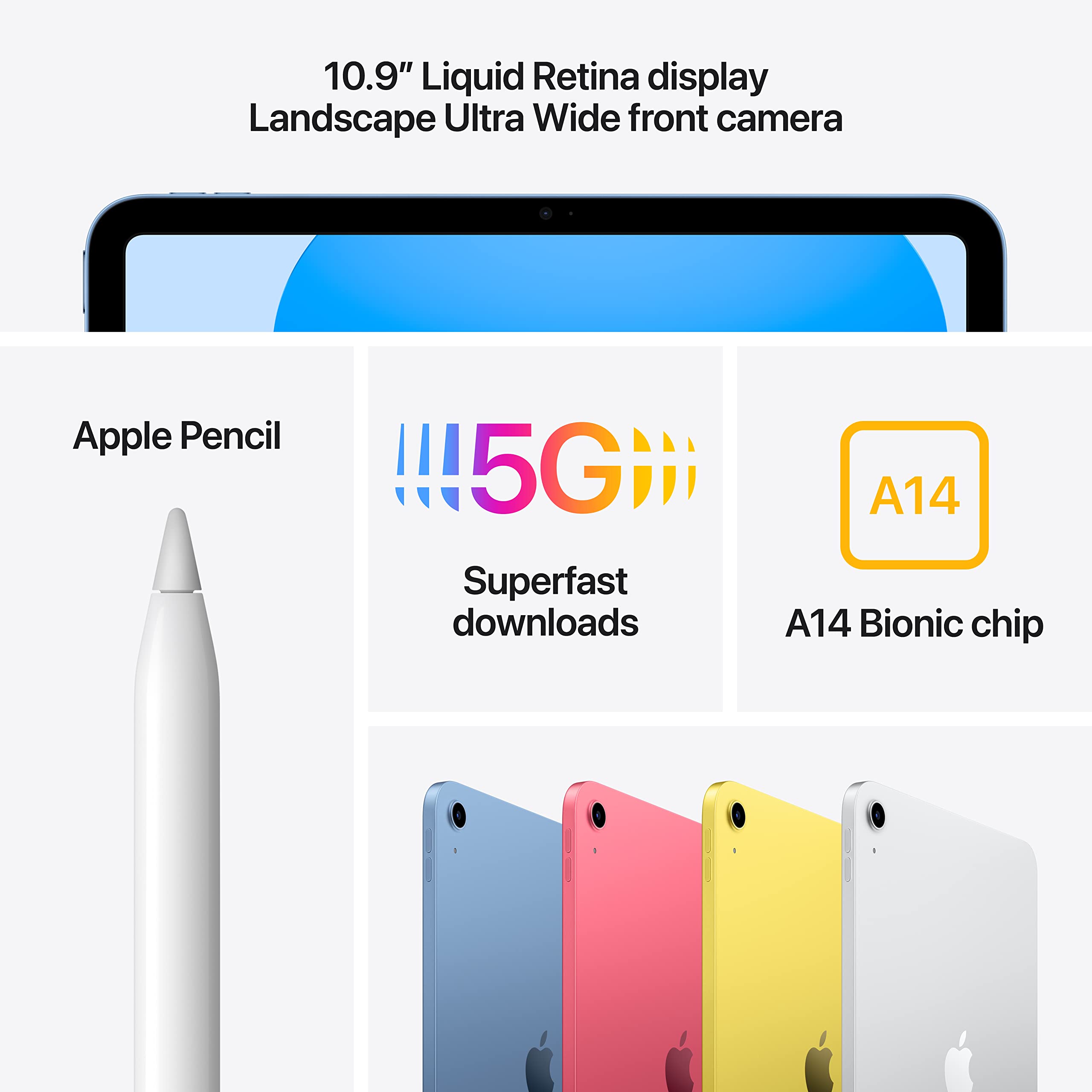Apple 2022 iPad (10.9-inch, Wi-Fi, 64GB) - Silver (Renewed Premium)