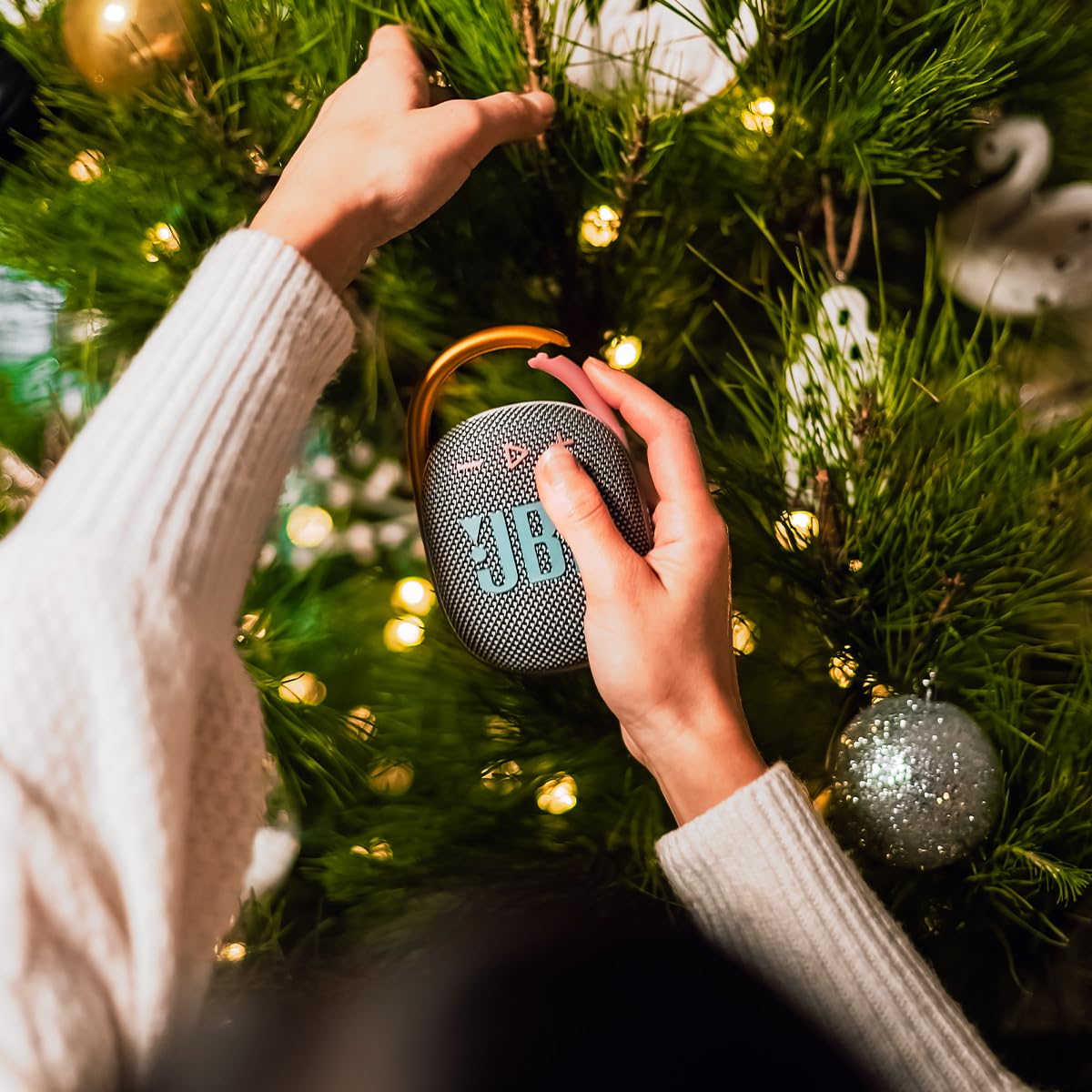 JBL Clip 4 - Portable Mini Bluetooth Speaker, big audio and punchy bass, integrated carabiner, IP67 waterproof and dustproof, 10 hours of playtime, speaker for home, outdoor and travel (): Grey
