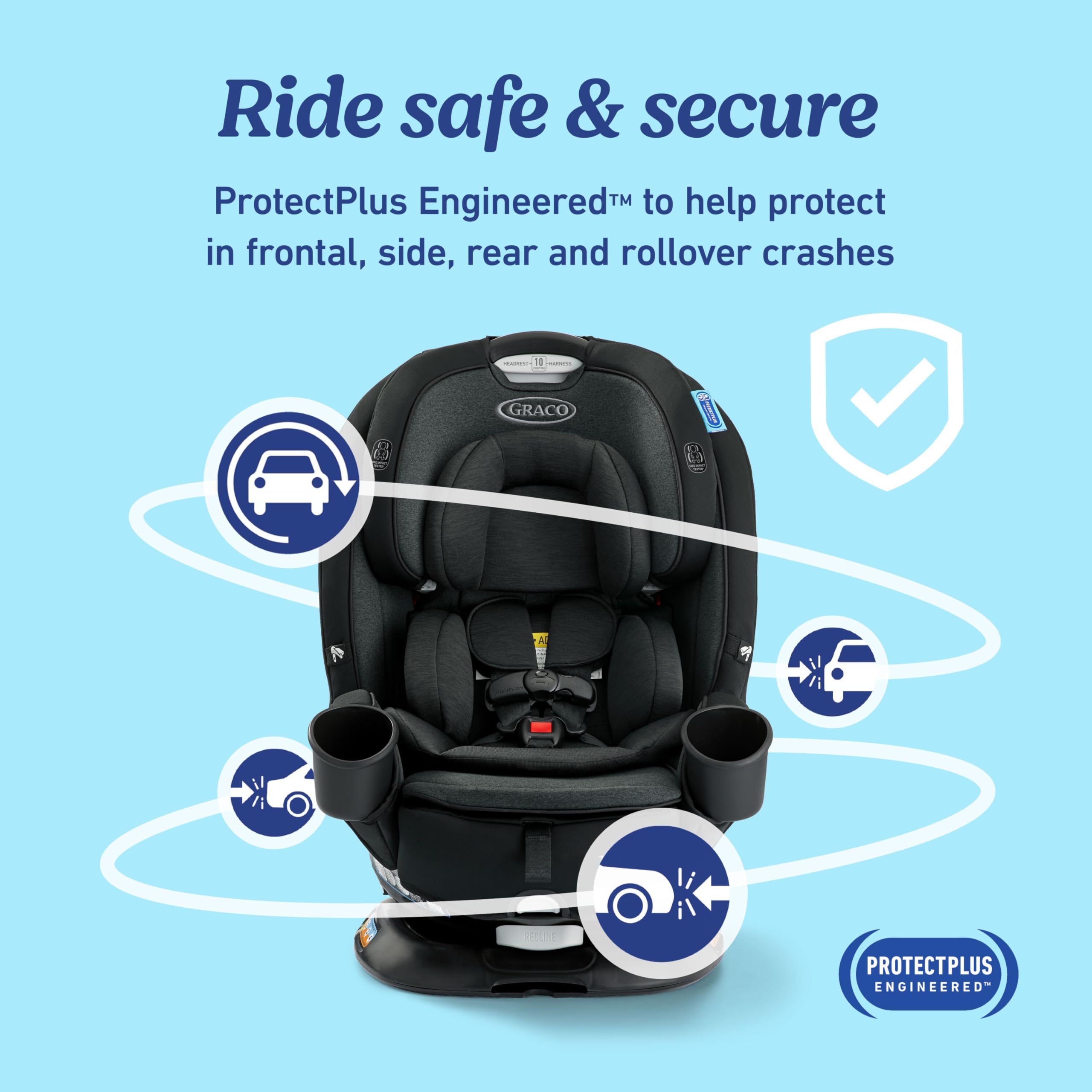 Graco Turn2Me 3-in-1 Convertible Car Seat, Rotating Seat feature, with Rear-Facing, Forward-Facing and Highback Booster options in Cambridge: Graco Turn2Me 3-in-1 Car Seat with Rotating Feature, Highback Booster, for Newborn to Toddler up to 100lbs, in Manchester