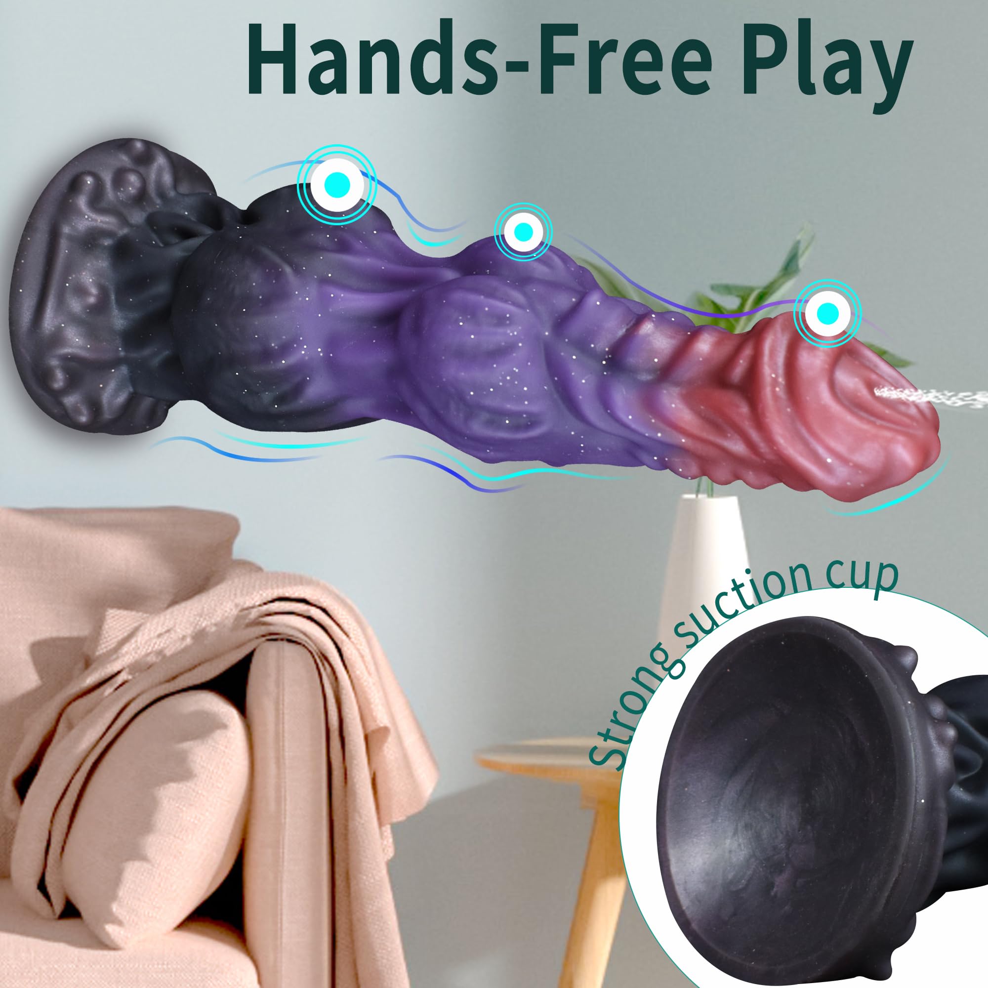 9.6" onster Dildo Squirting Fantasy Dildo Dragon Horse Dildo with 2 Big Knots, Dog Dildo Knotted Ejaculating Toy with Strong Suction Cup, Big Anal Dildo Silicone Huge Dildo, Adult Toys for Women Men: L