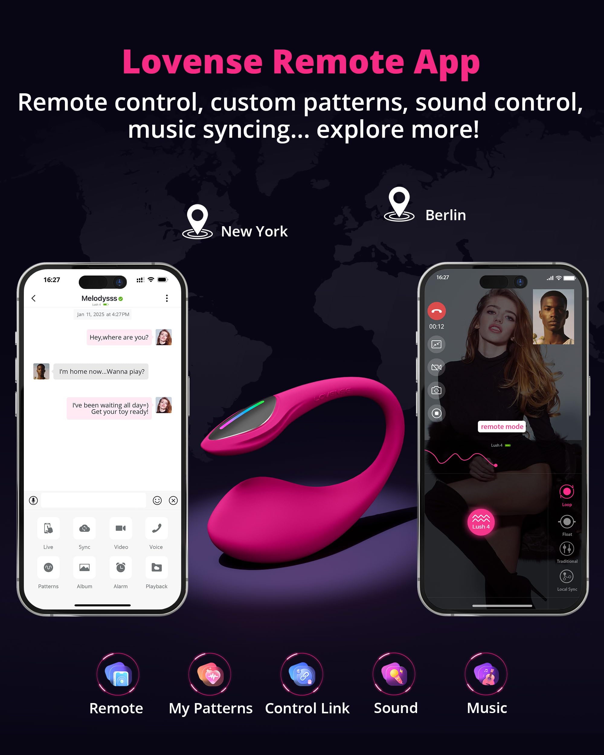 LOVENSE Lush 4 Remote Control G-spot Vibrator, Wearable Long Distance Adult Sex Toys & Games with LED Light, App Controlled Egg Vibrators for Women Couples, Powerful Vibration, Discreet, Waterproof: LOVENSE Lush 4 Remote Control G-spot Vibrator, Wearable Long Distance Adult Sex Toys & Games with LED Light, App Controlled Egg Vibrators for Women Couples, Powerful Vibration, Discreet, Waterproof