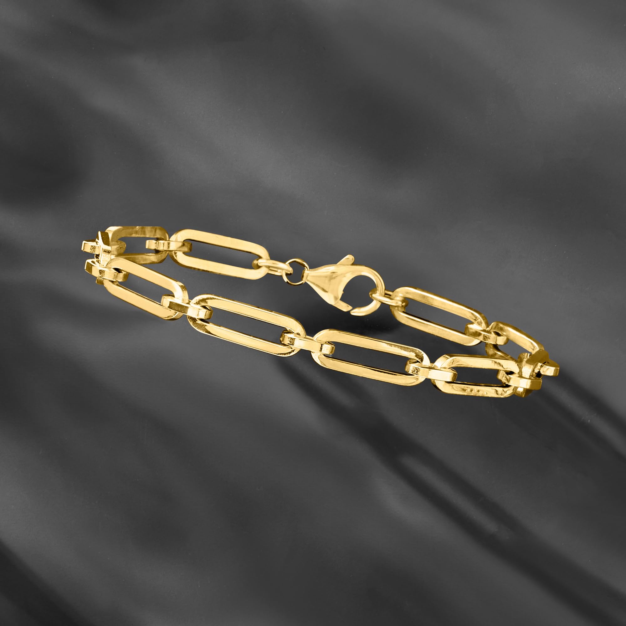 Ross-Simons Italian 14kt Yellow Gold Paper Clip Link Bracelet: no gemstone 7 Inches