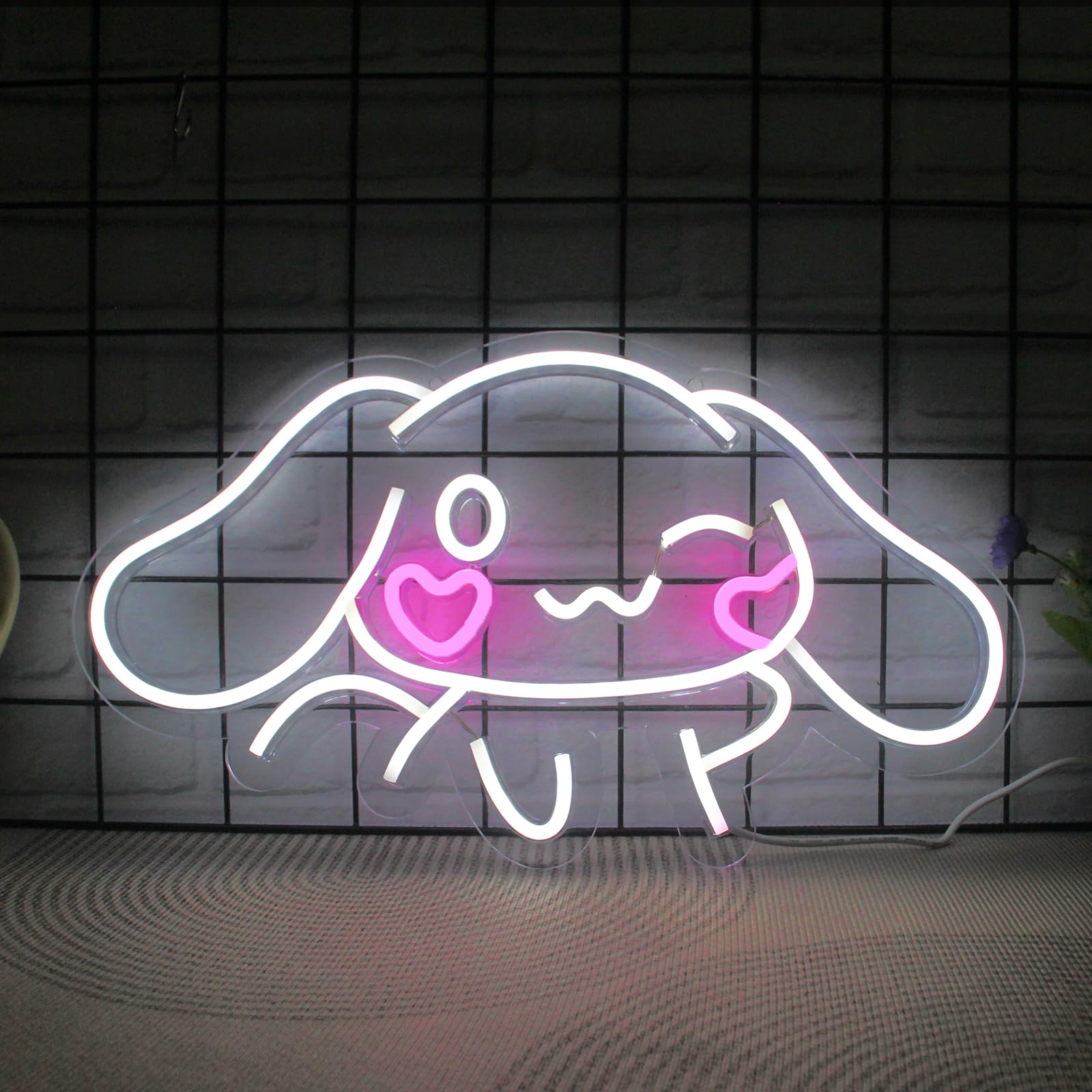 Cinnamoroll Anime Neon Sign for Wall Decor Cinnamoroll Led Light Room Decor Japanese Neon Light LED Sign for Anime Fans Cinnamoroll Gift for Girls 17.5"*9.5"