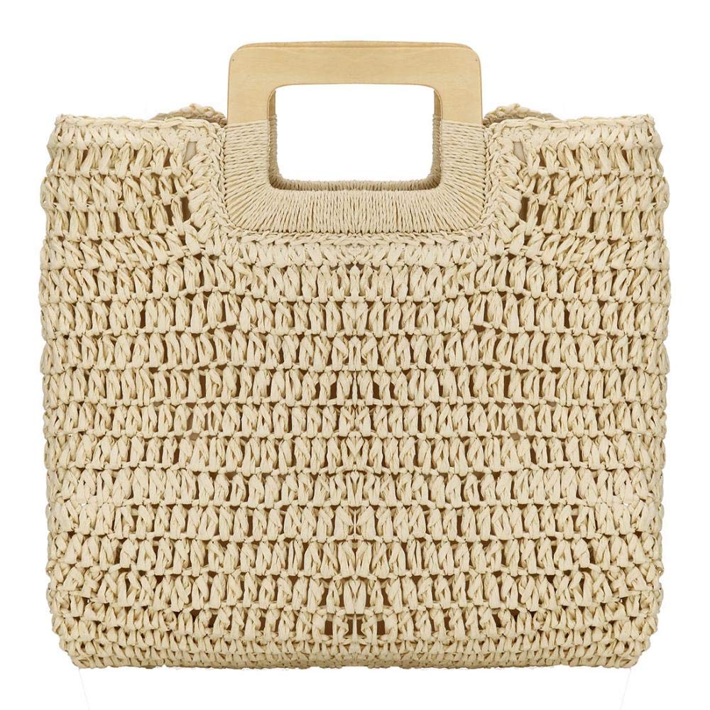 YYW Straw Tote Bag Women Hand Woven Large Casual Handbags Hobo Straw Beach Bag with Lining Pockets for Daily Use Beach Travel thumbnail 1