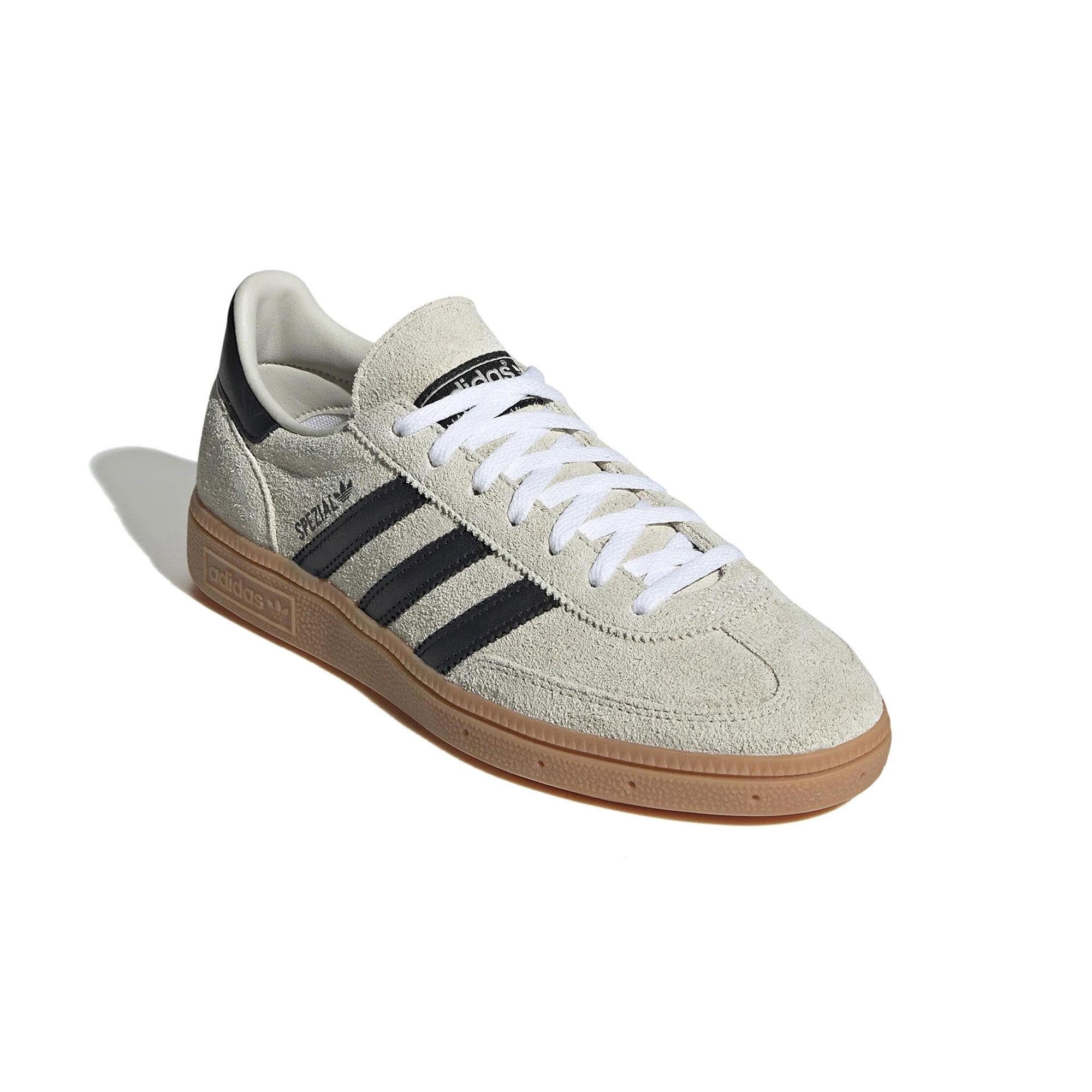adidas Handball Spezial Womens Sneakers, Wonder Silver/Off White/Gum, Size 5: 7.5 Aluminium/Core Black/Cloud White