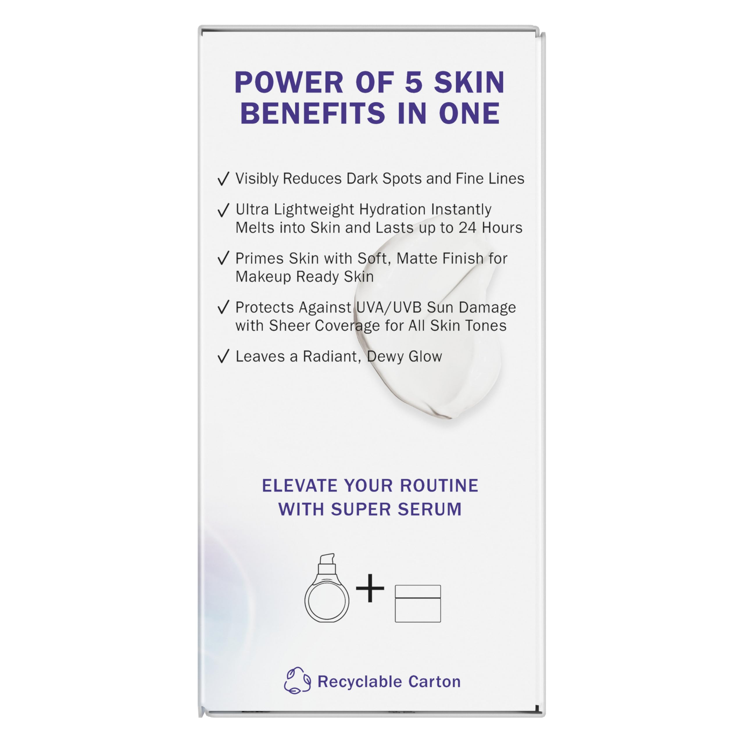Olay Super Cream with Sunscreen SPF 30, Trial Size, Lightweight Face Moisturizer with Sun Protection, 5-in-1 Skin Care Benefits - Hydrating, Brightening, Firming - Niacinamide, Vitamin C, 15 mL: 0.5 Fl Oz (Pack of 1)